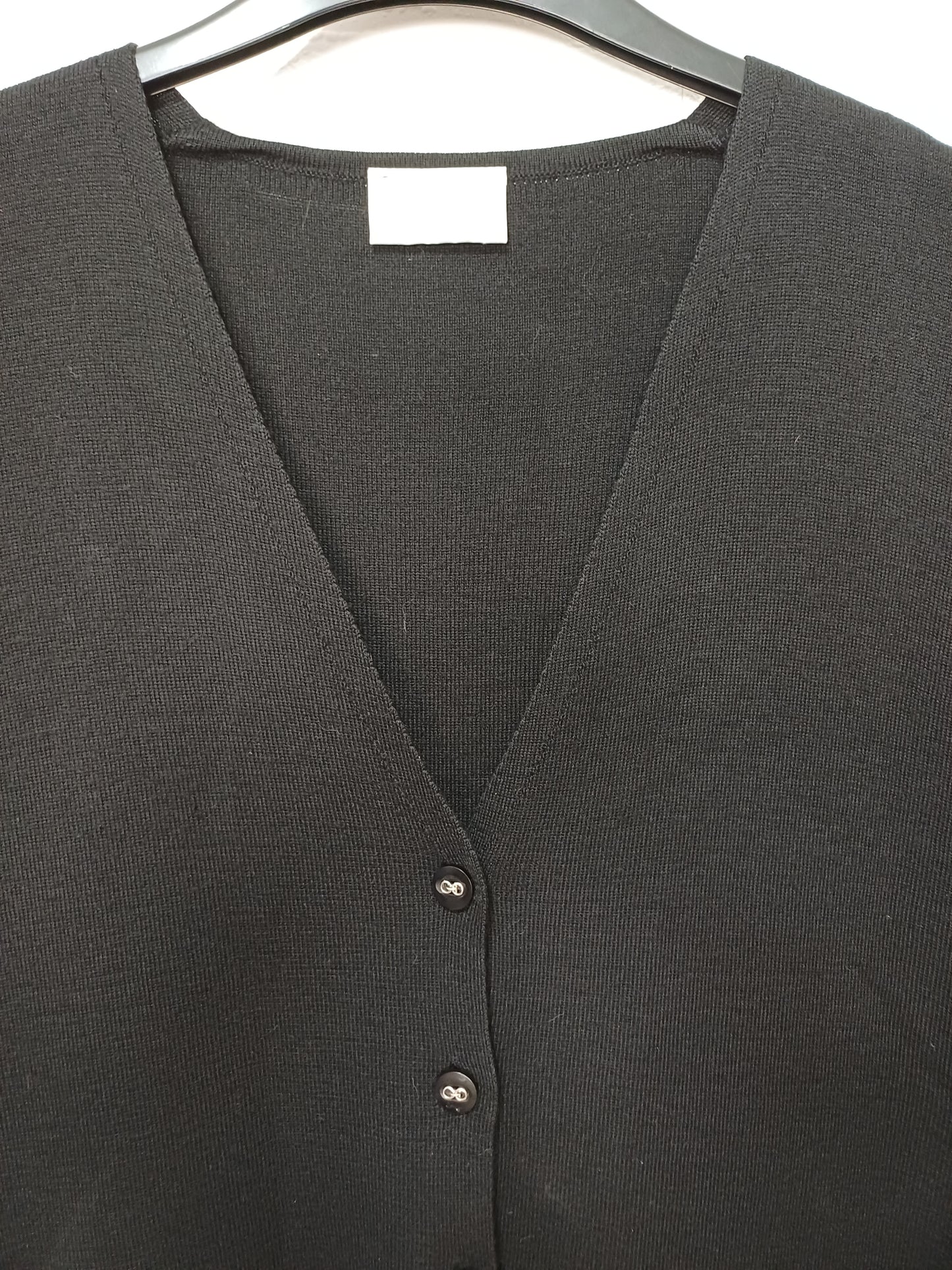Cotswold Collections Black Wool Blend Longline Waistcoat Large 23" PTP - Very Good Condition