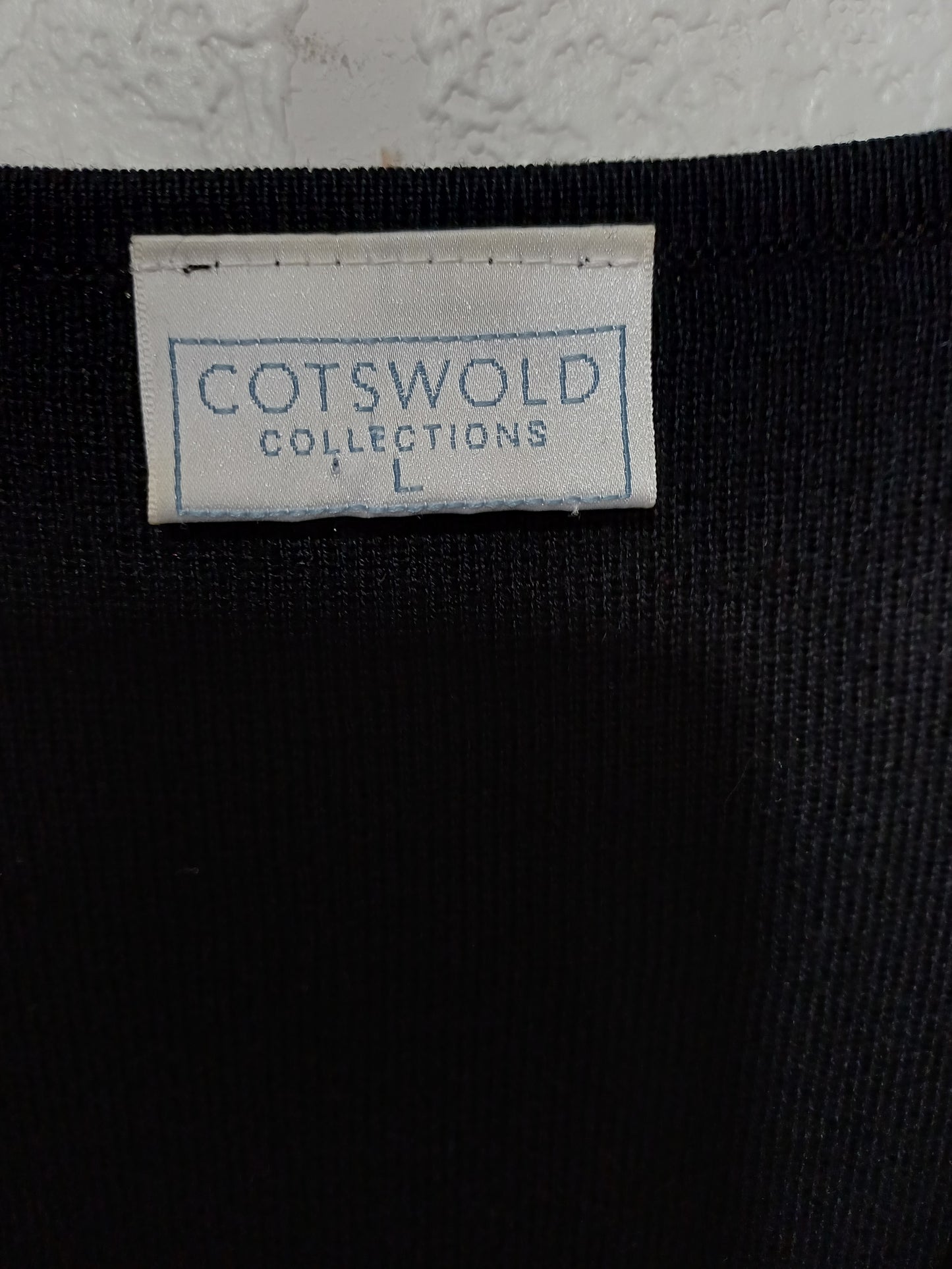 Cotswold Collections Black Wool Blend Longline Waistcoat Large 23" PTP - Very Good Condition