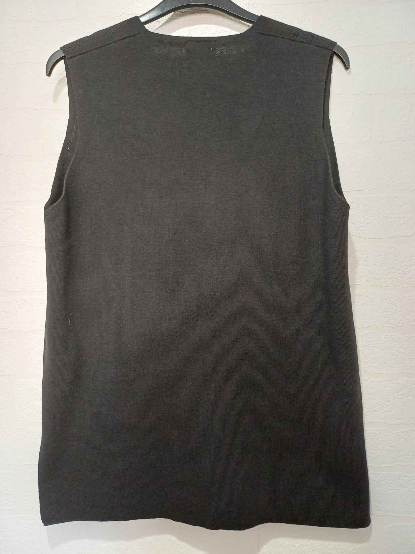 Cotswold Collections Black Wool Blend Longline Waistcoat Large 23" PTP - Very Good Condition