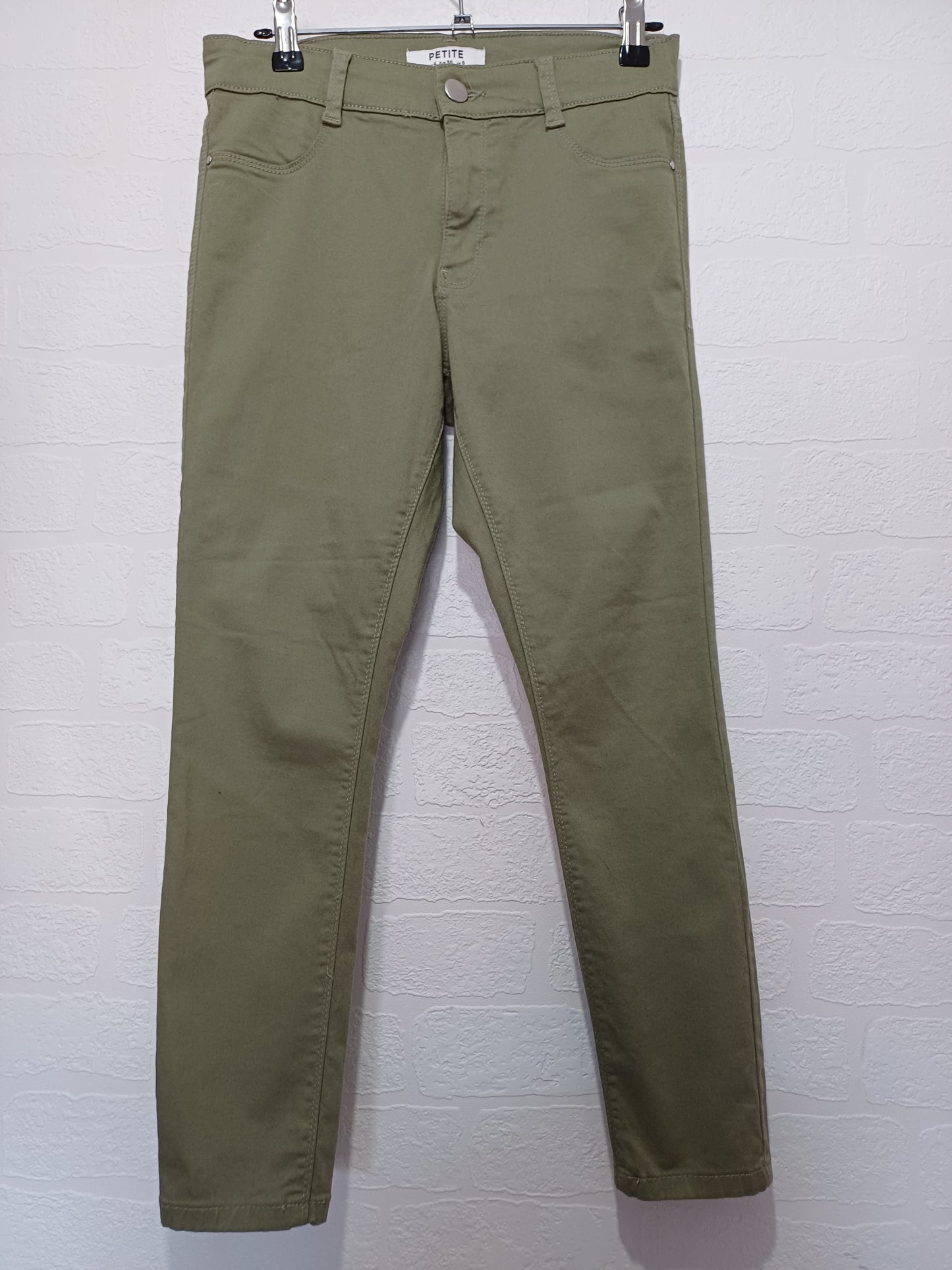 Dorothy Perkins Petite Khaki Skinny Jeans Size 8 28W 24L - Like New Condition