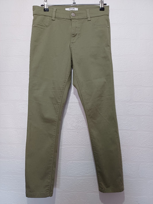Dorothy Perkins Petite Khaki Skinny Jeans Size 8 28W 24L - Like New Condition