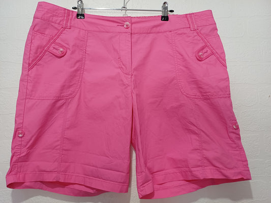 F&F Bright Pink Cargo Shorts Plus Size 40W 21L - Very Good Condition