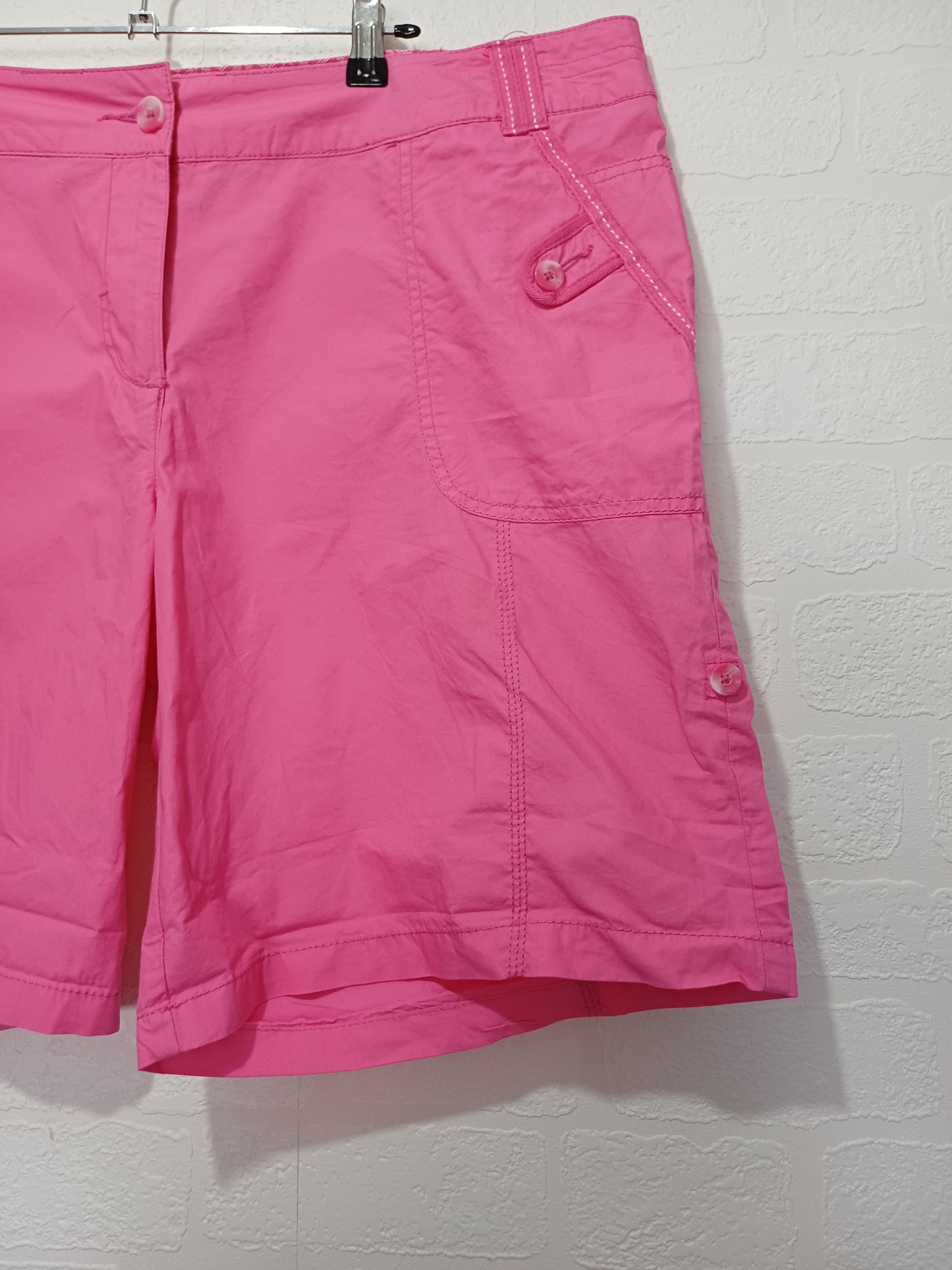 F&F Bright Pink Cargo Shorts Plus Size 40W 21L - Very Good Condition