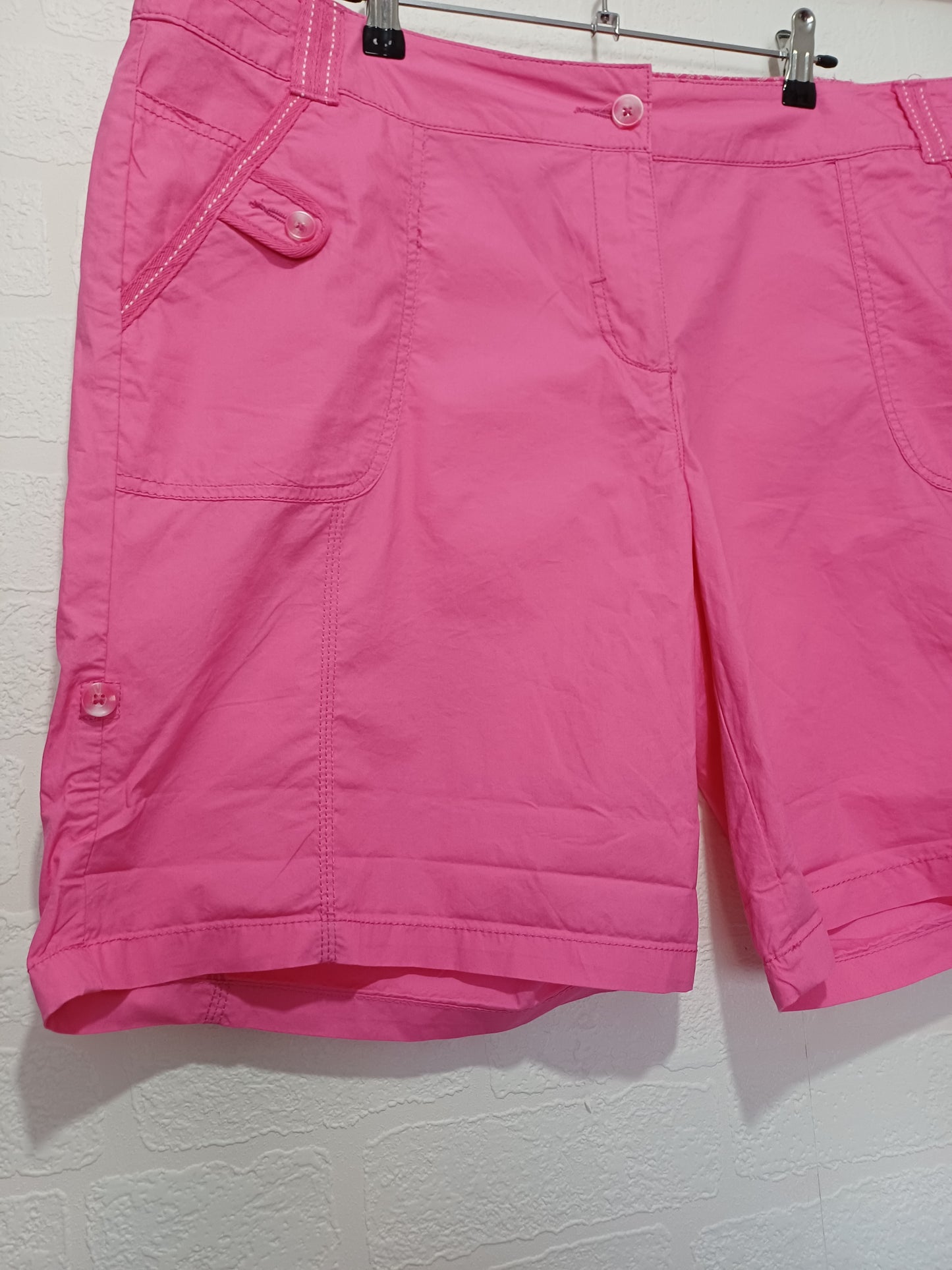 F&F Bright Pink Cargo Shorts Plus Size 40W 21L - Very Good Condition