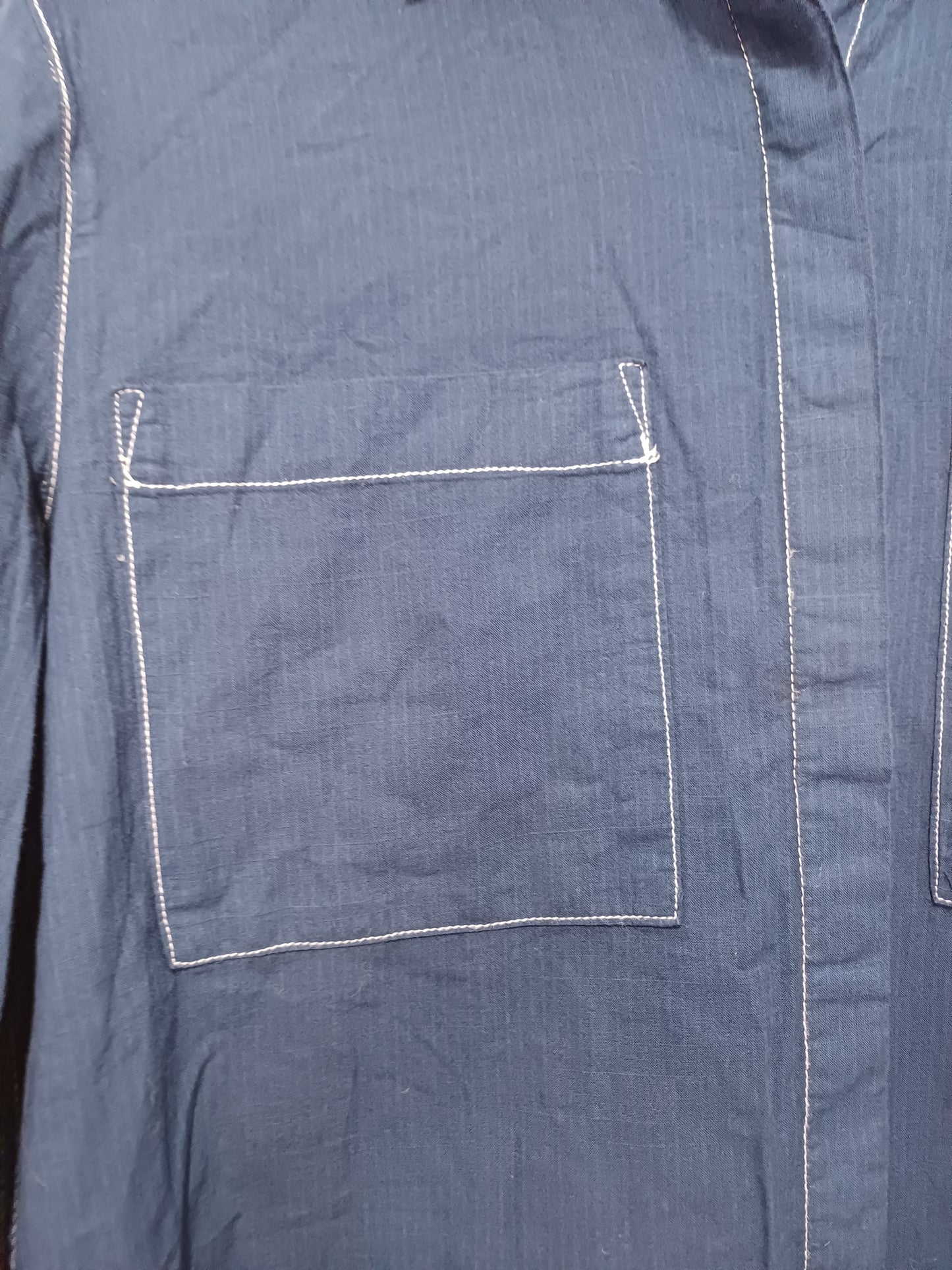 Boden Blue Cotton Blouse Size 6 20" PTP - Very Good Condition