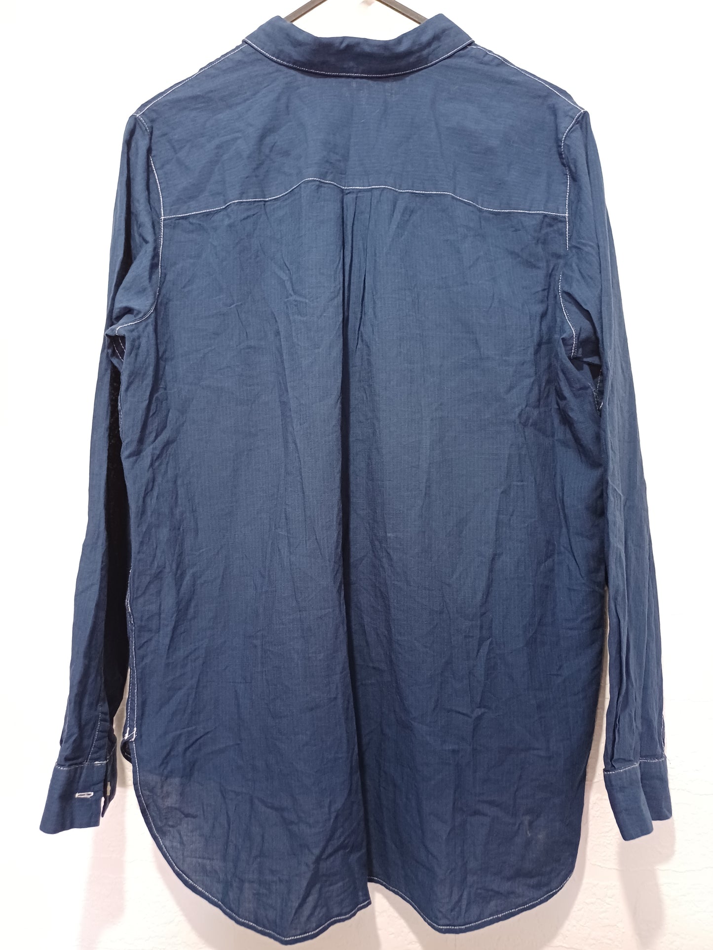Boden Blue Cotton Blouse Size 6 20" PTP - Very Good Condition