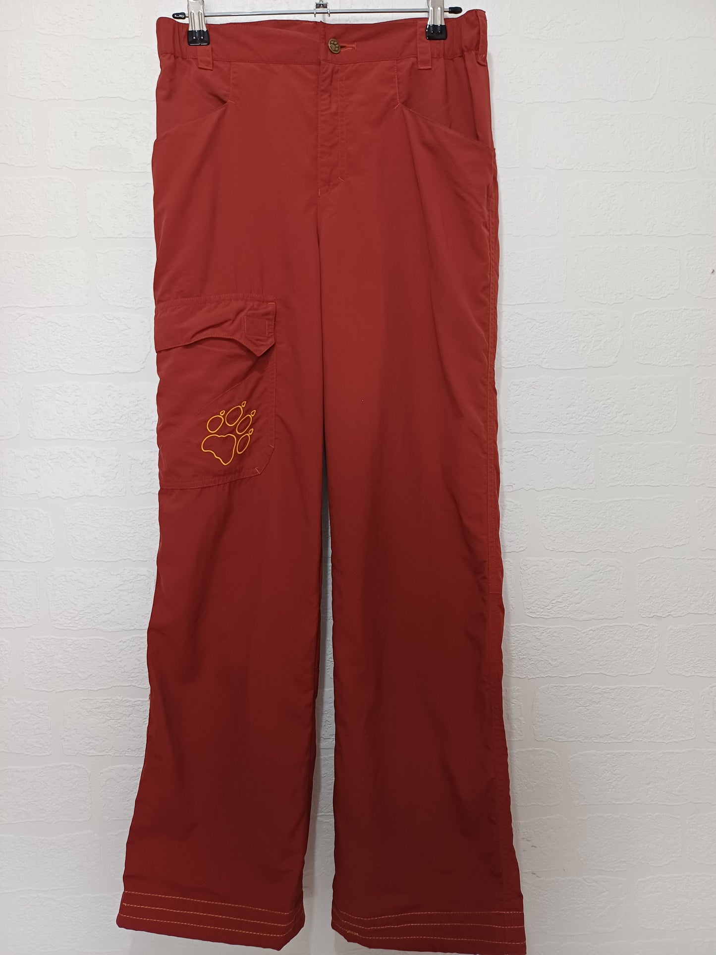 Jack Wolfskin Rust Orange Lightweight Cargo Trousers 28W 28L - Very Good Condition