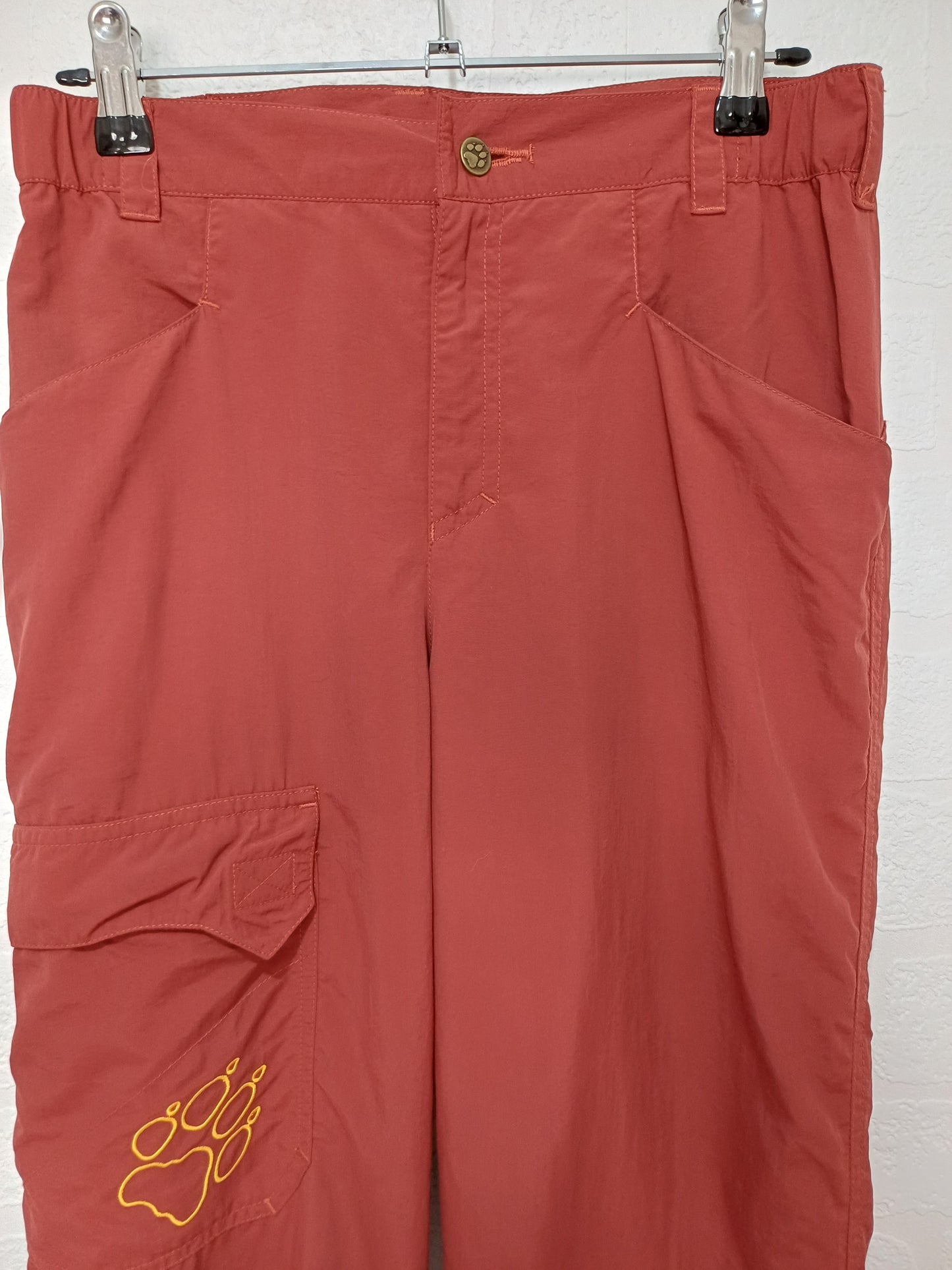Jack Wolfskin Rust Orange Lightweight Cargo Trousers 28W 28L - Very Good Condition