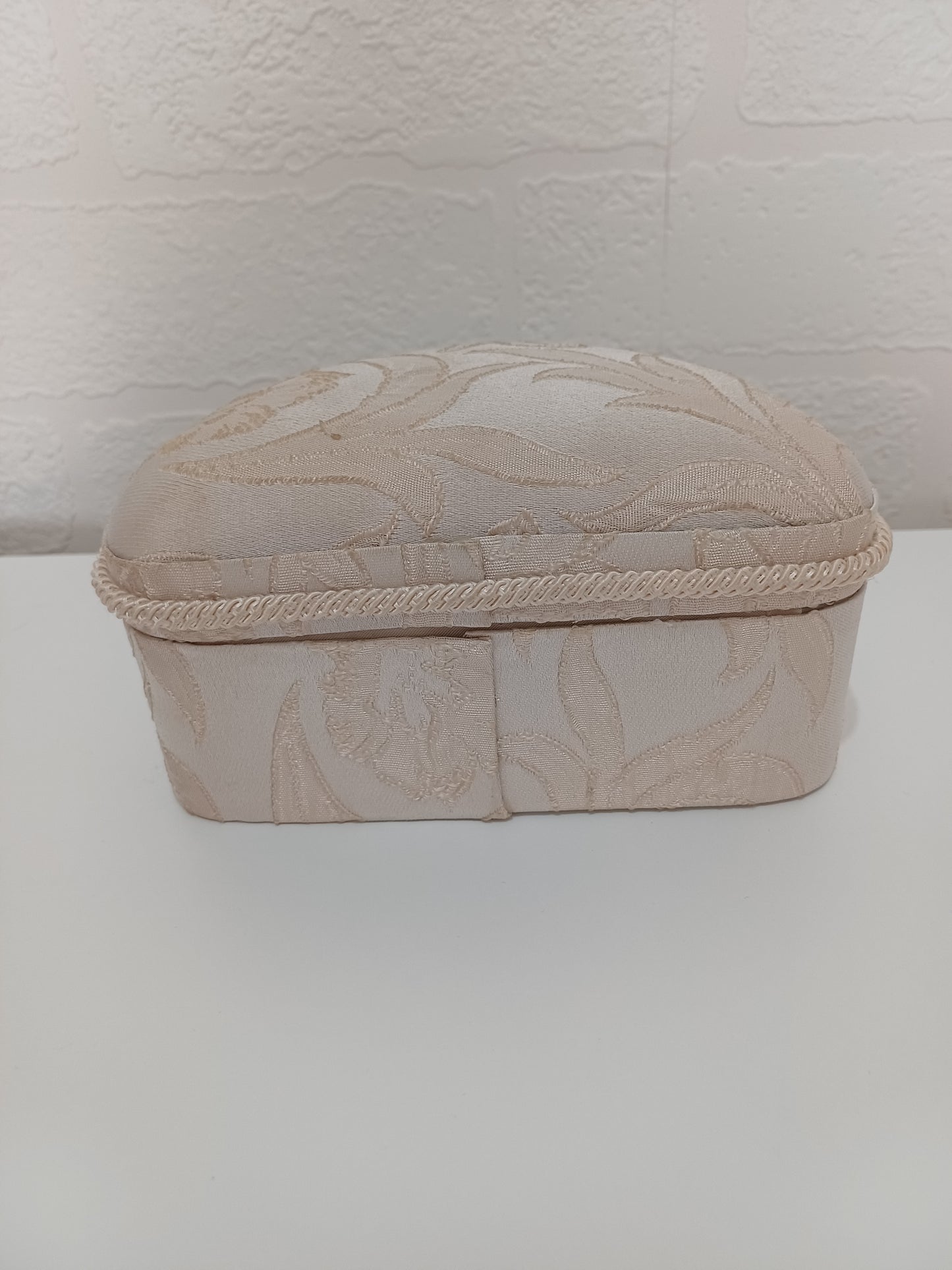 St Michael Vintage Floral Jacquard Jewellery Box with Mirror - Very Good Condition
