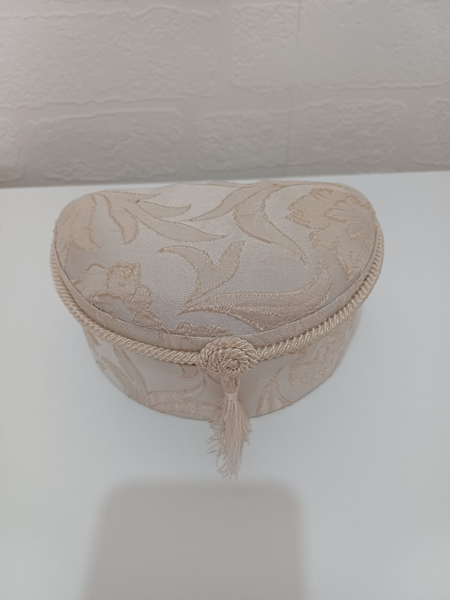 St Michael Vintage Floral Jacquard Jewellery Box with Mirror - Very Good Condition