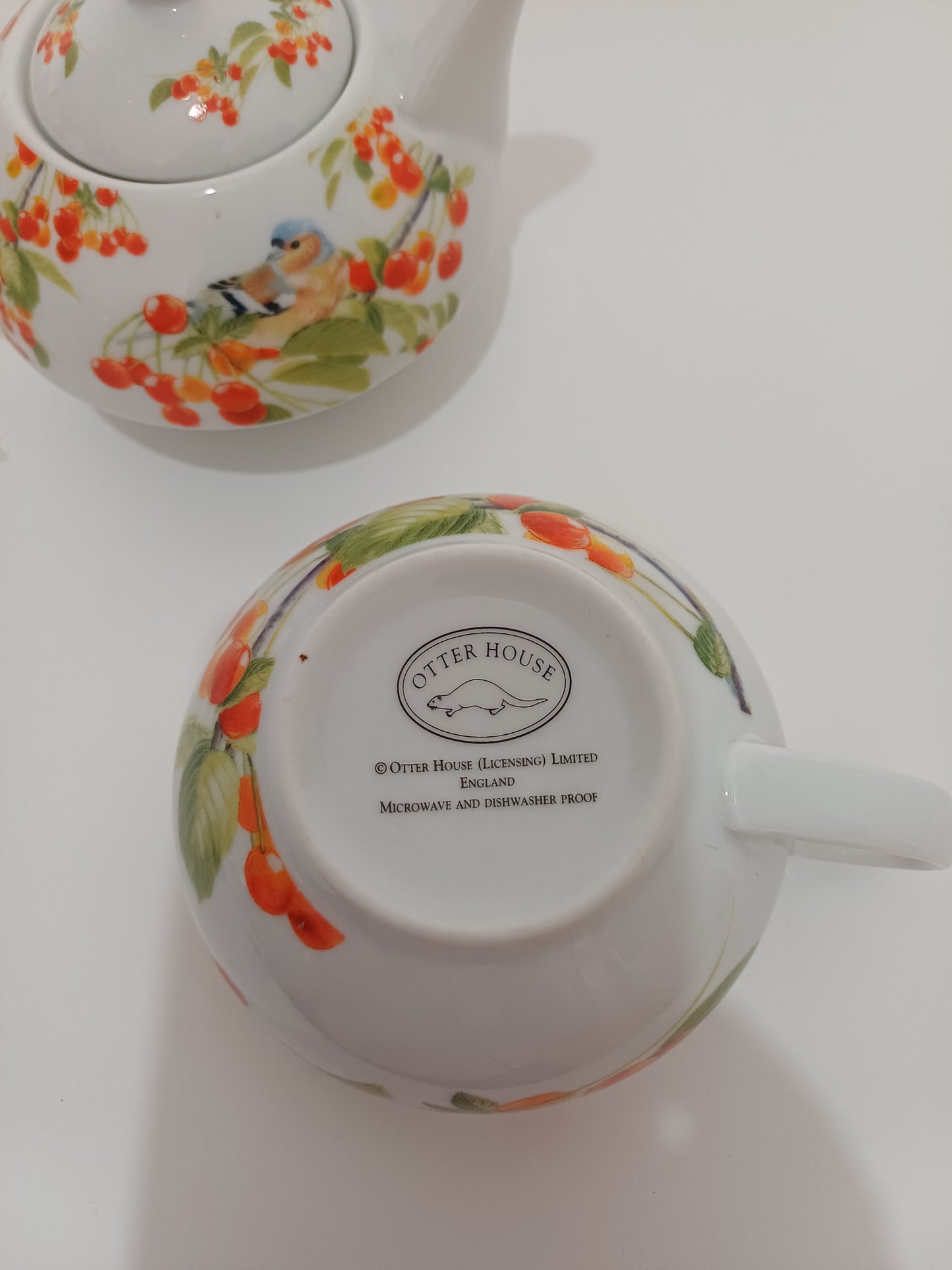 Otter House Colourful Bird and Berry Tea for One Set - Very Good Condition
