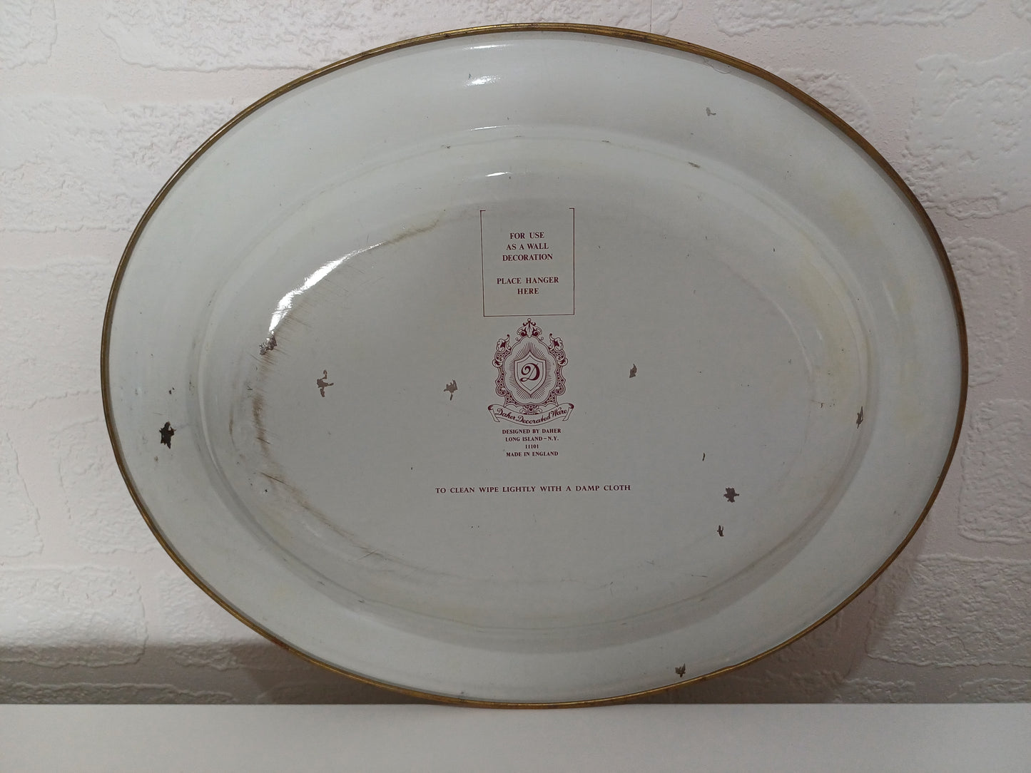 Daher Victorian Ladies Courtship Scene Oval Tin Wall Decor / Serving Tray Pair - Good Condition
