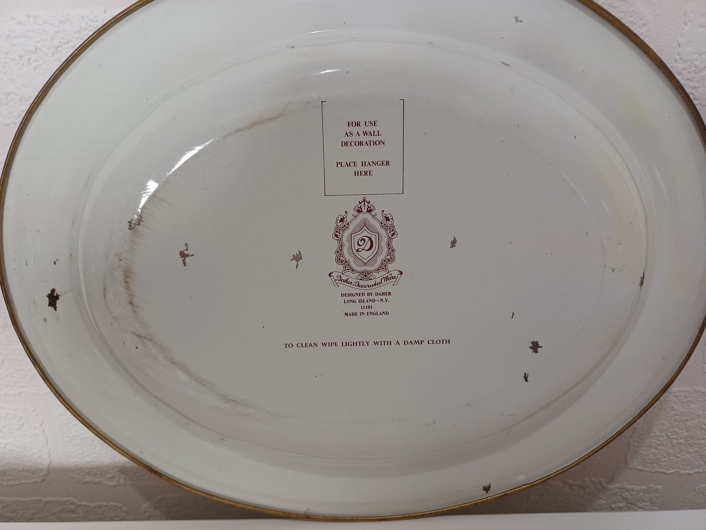 Daher Victorian Ladies Courtship Scene Oval Tin Wall Decor / Serving Tray Pair - Good Condition