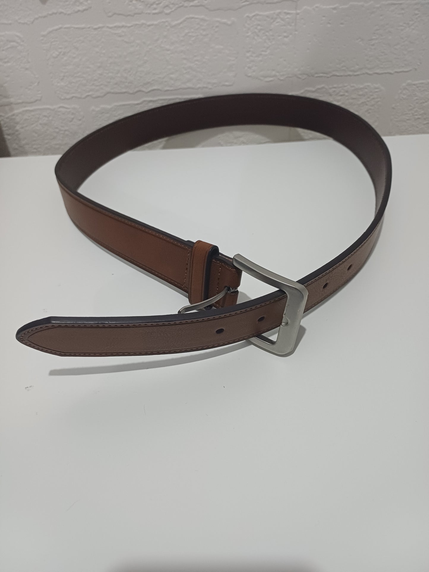 Peter Werth London No1 Brown Coated Bonded Leather Belt Size 34 - Very Good Condition