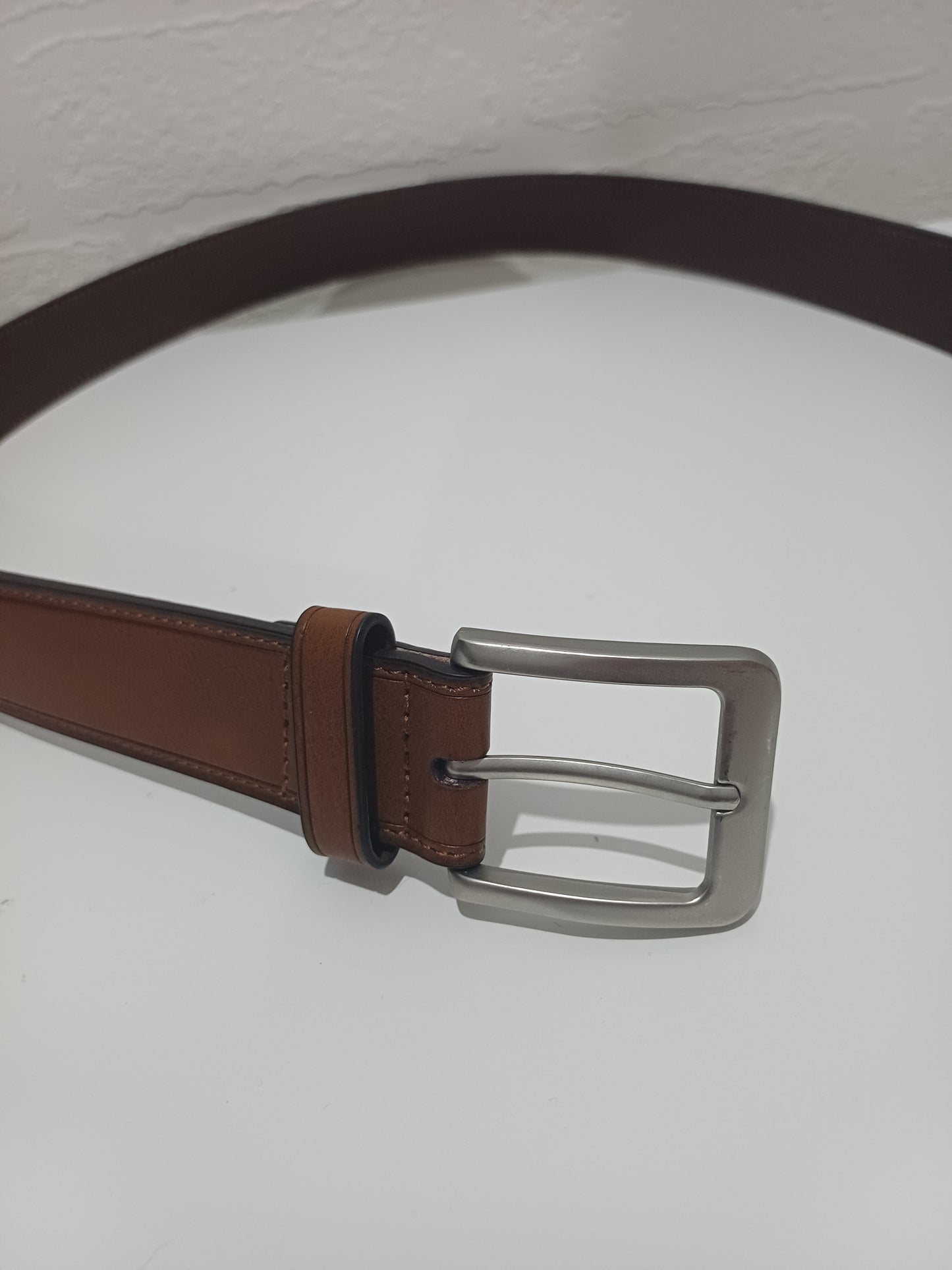 Peter Werth London No1 Brown Coated Bonded Leather Belt Size 34 - Very Good Condition