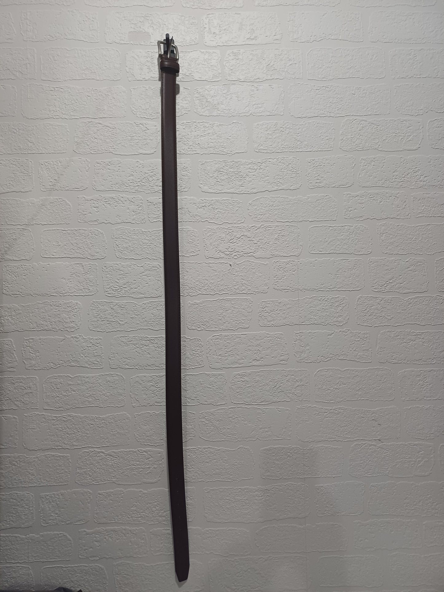Peter Werth London No1 Dark Brown Coated Bonded Leather Belt Size 34 - Very Good Condition