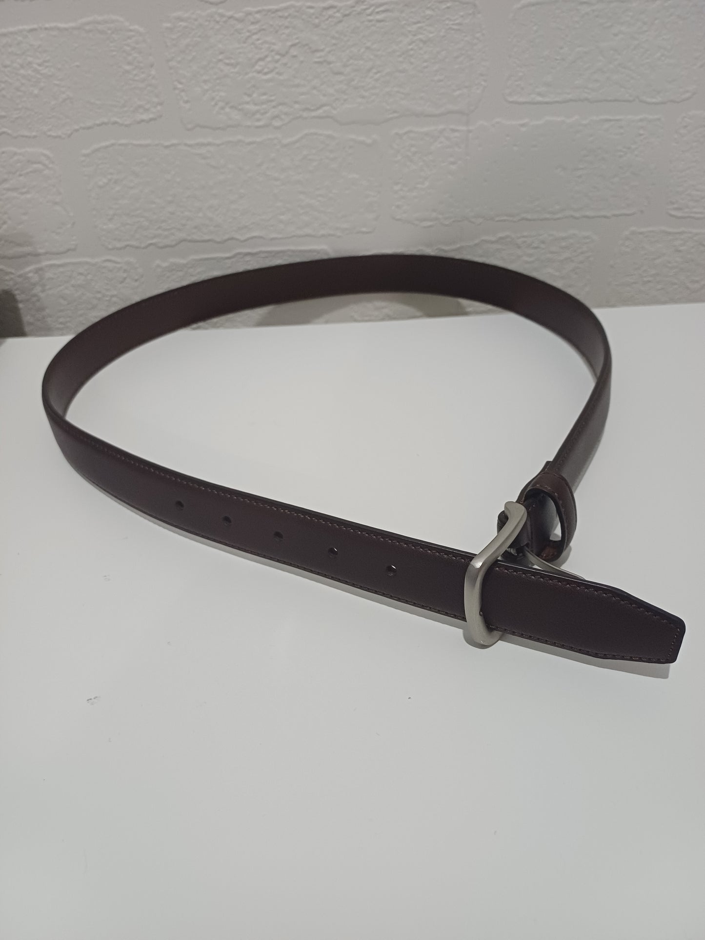 Peter Werth London No1 Dark Brown Coated Bonded Leather Belt Size 34 - Very Good Condition