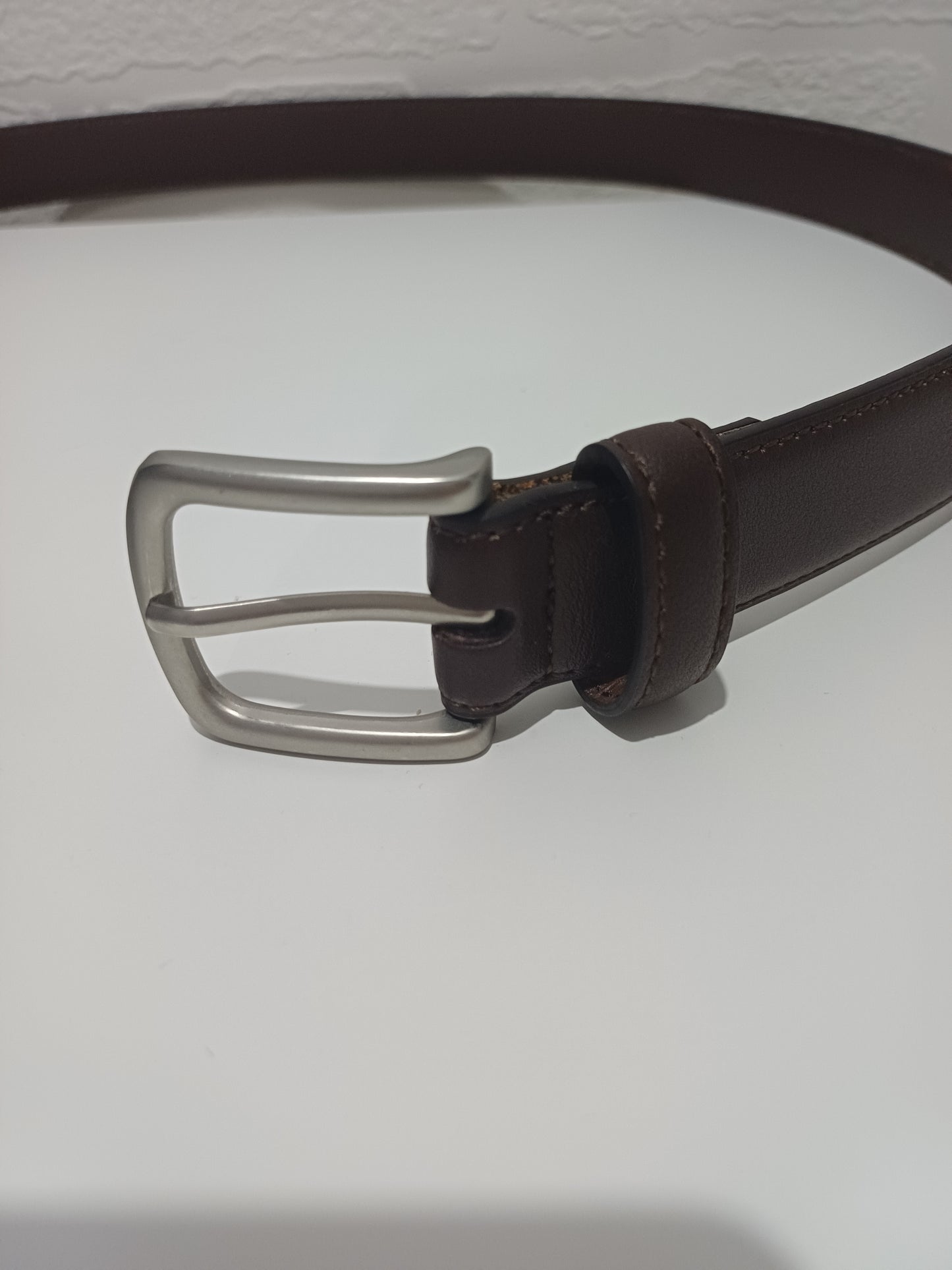 Peter Werth London No1 Dark Brown Coated Bonded Leather Belt Size 34 - Very Good Condition