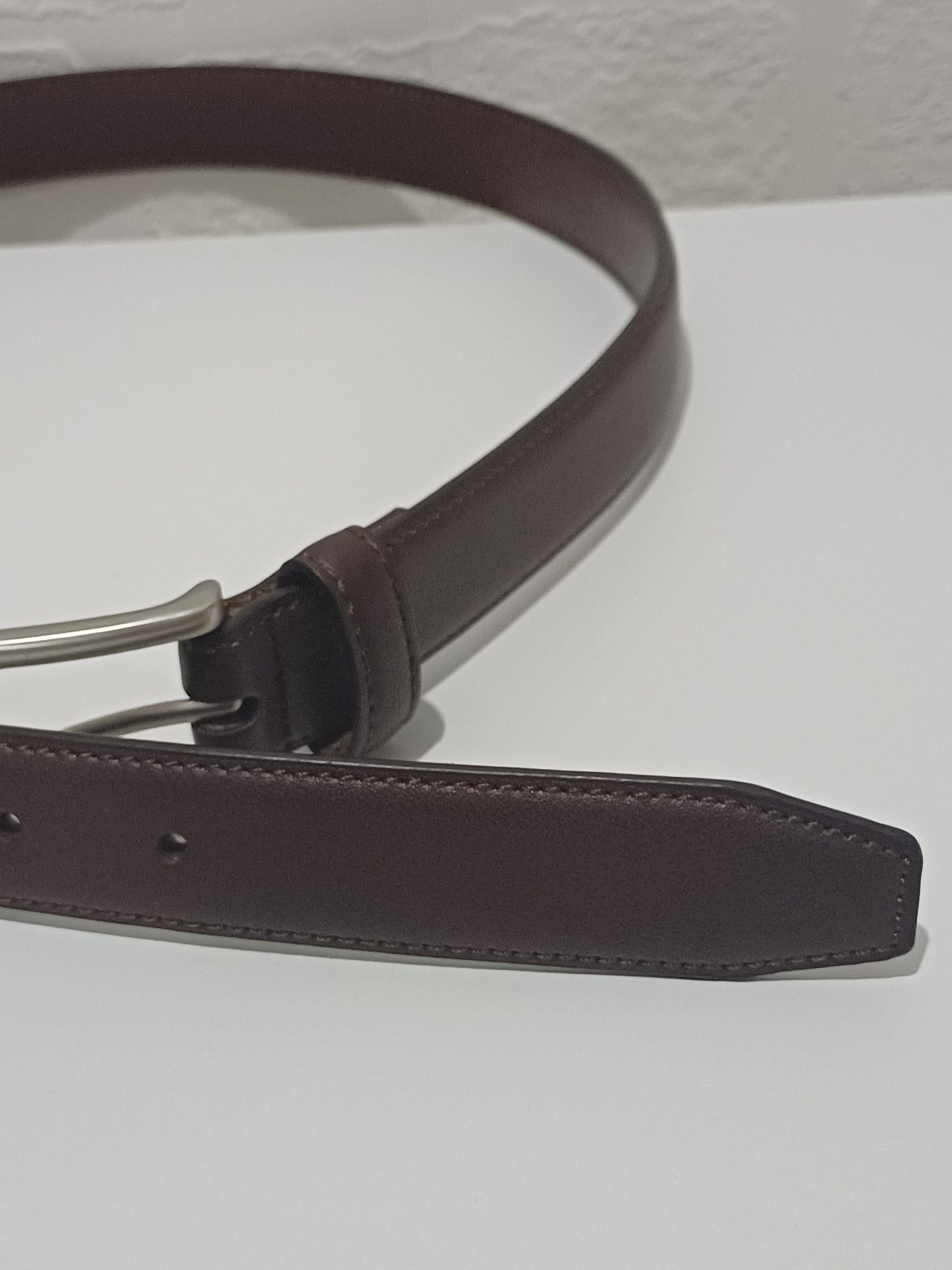 Peter Werth London No1 Dark Brown Coated Bonded Leather Belt Size 34 - Very Good Condition