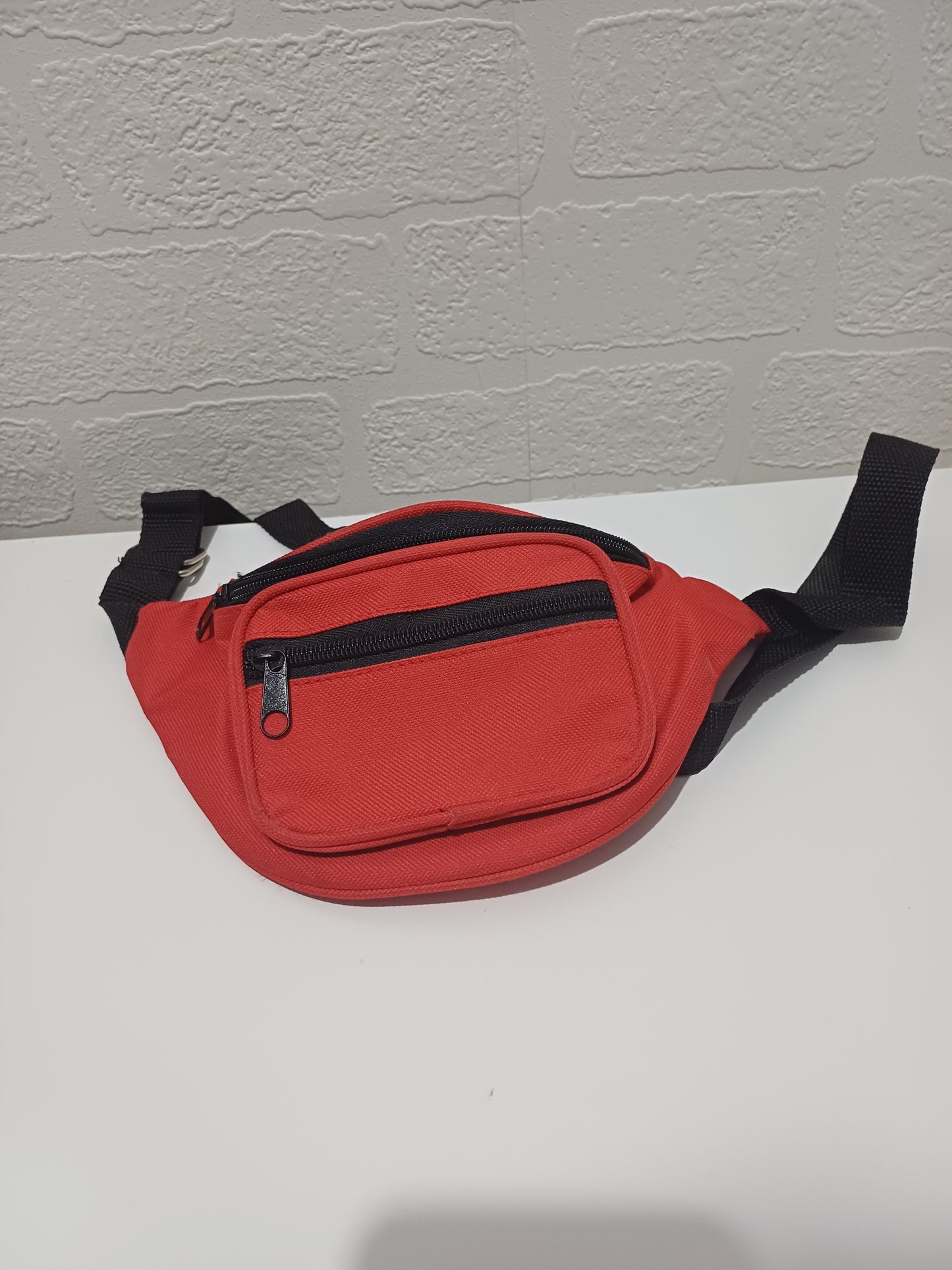 Red and Black Vintage Style Bum Bag / Waist Bag - Good Condition