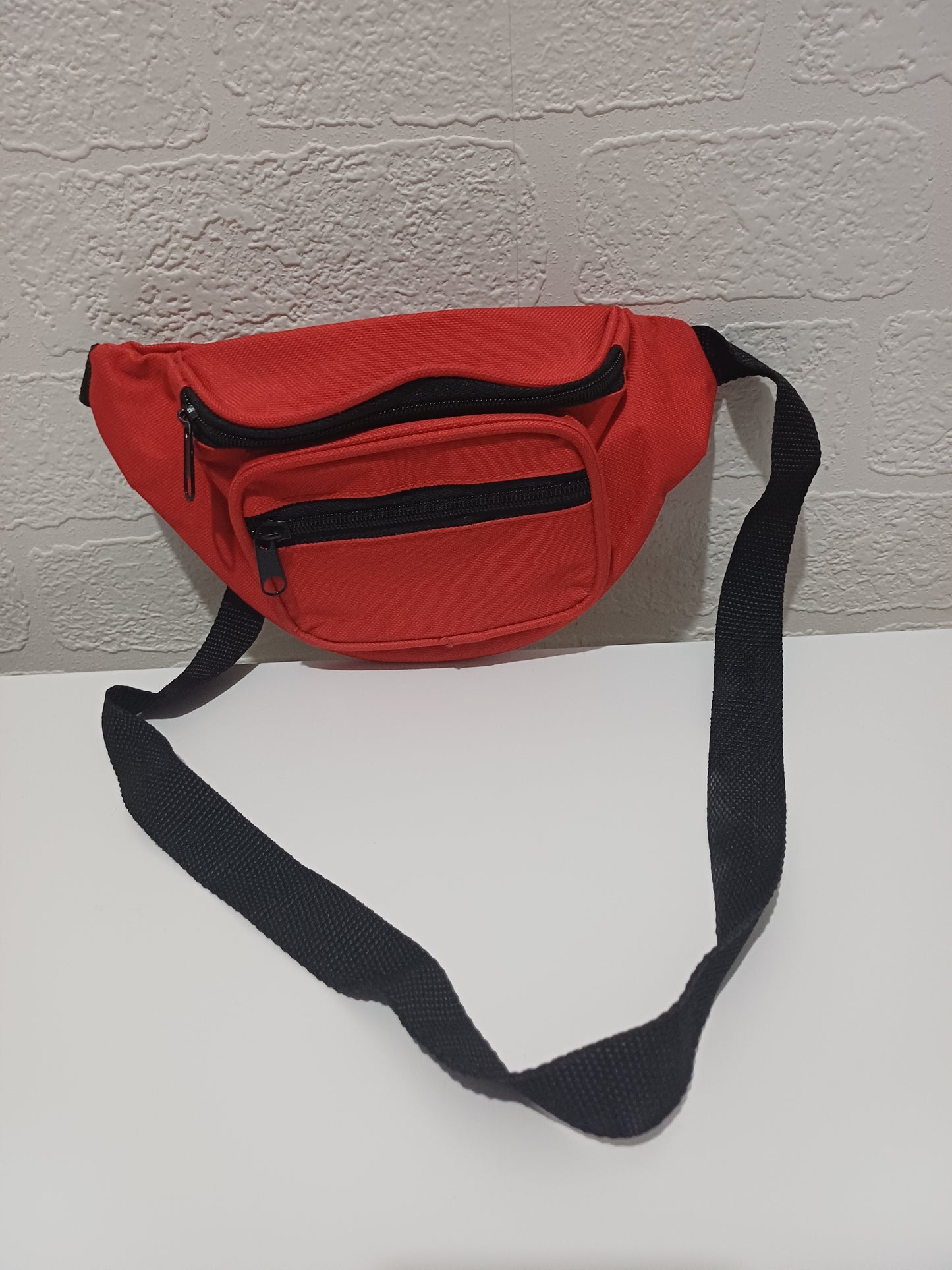 Red and Black Vintage Style Bum Bag / Waist Bag - Good Condition