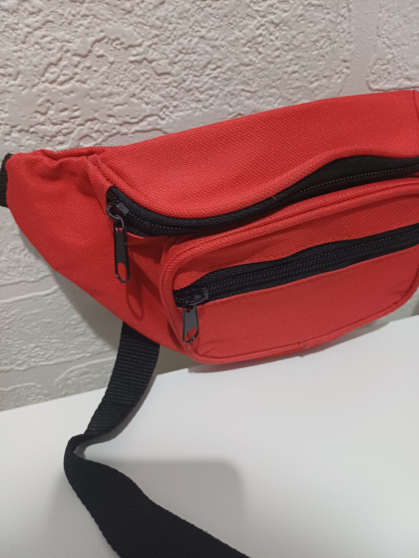 Red and Black Vintage Style Bum Bag / Waist Bag - Good Condition