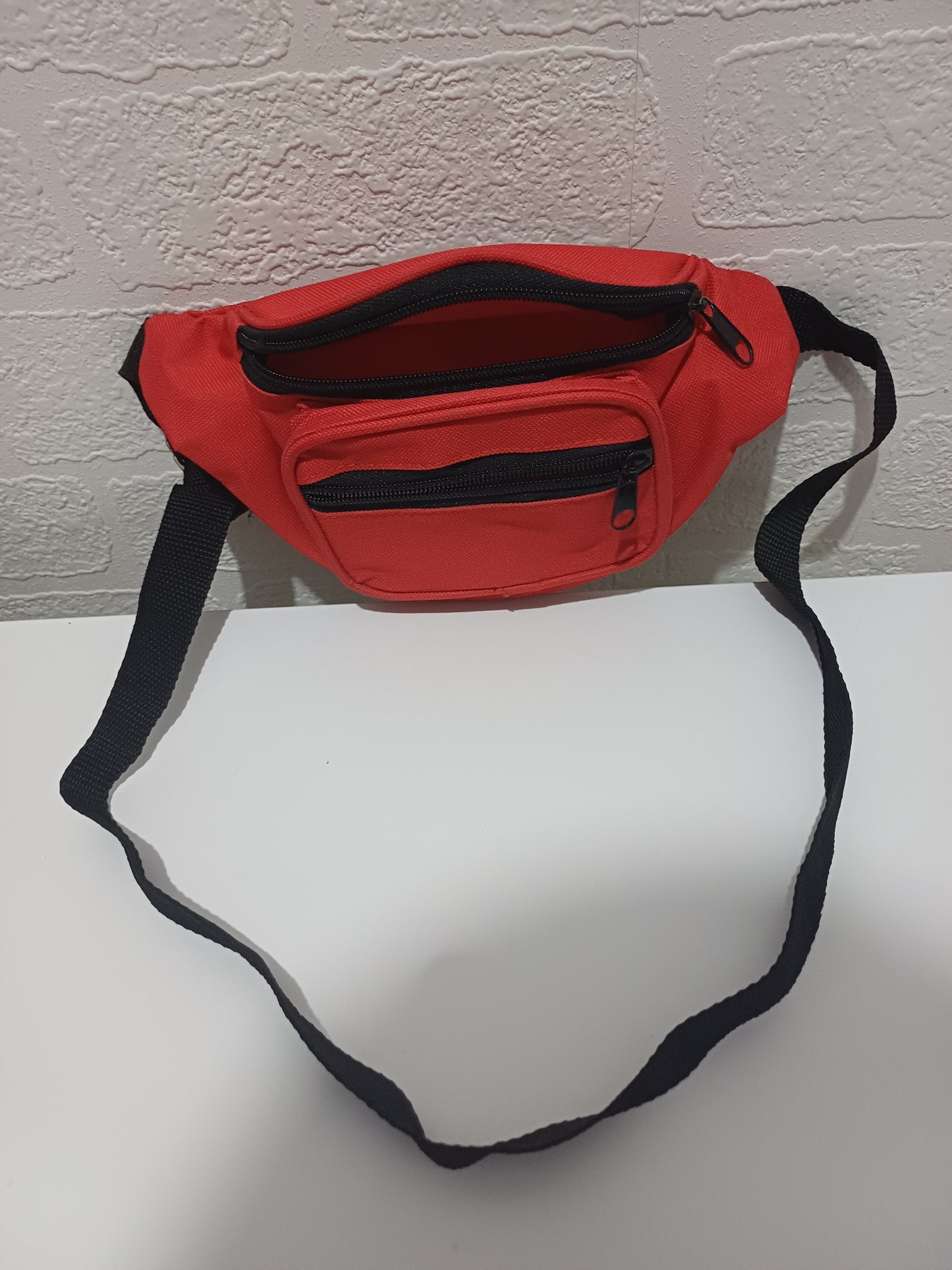 Red and Black Vintage Style Bum Bag / Waist Bag - Good Condition