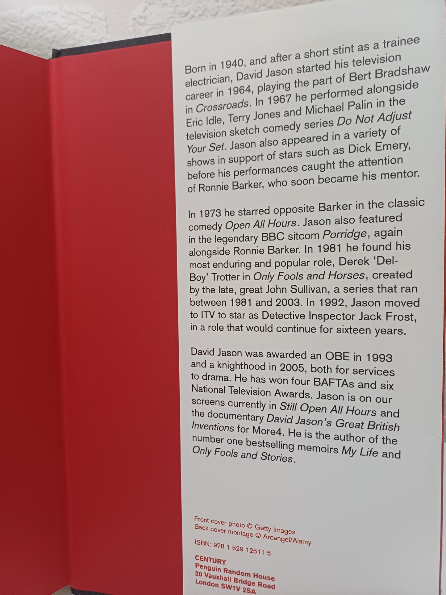 David Jason A Del of a Life Hardback - Good Condition (Damage to Back Cover)