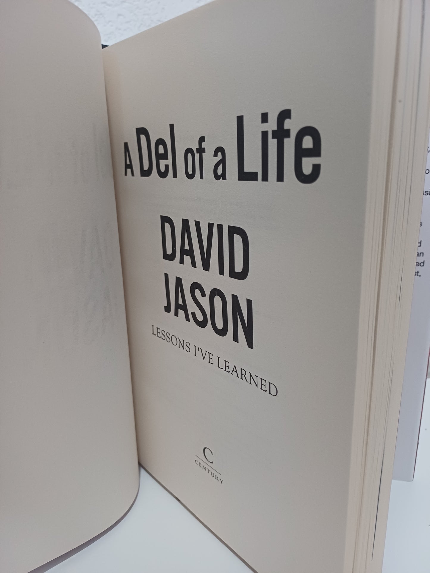 David Jason A Del of a Life Hardback - Good Condition (Damage to Back Cover)