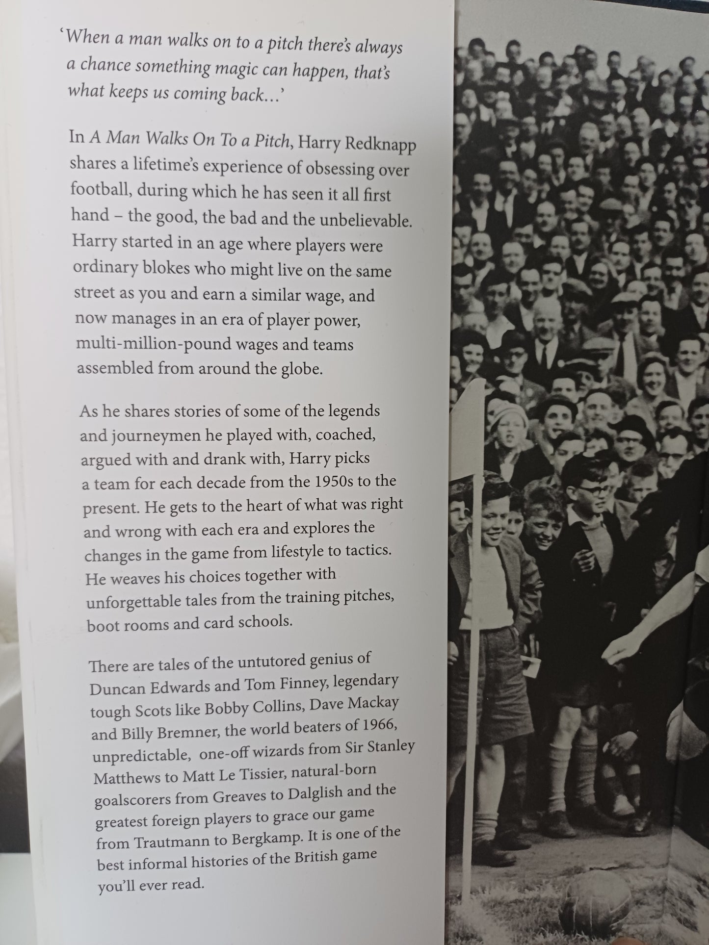 A Man Walks onto a Pitch – Harry Redknapp | Hardback Football Memoir | Good Condition