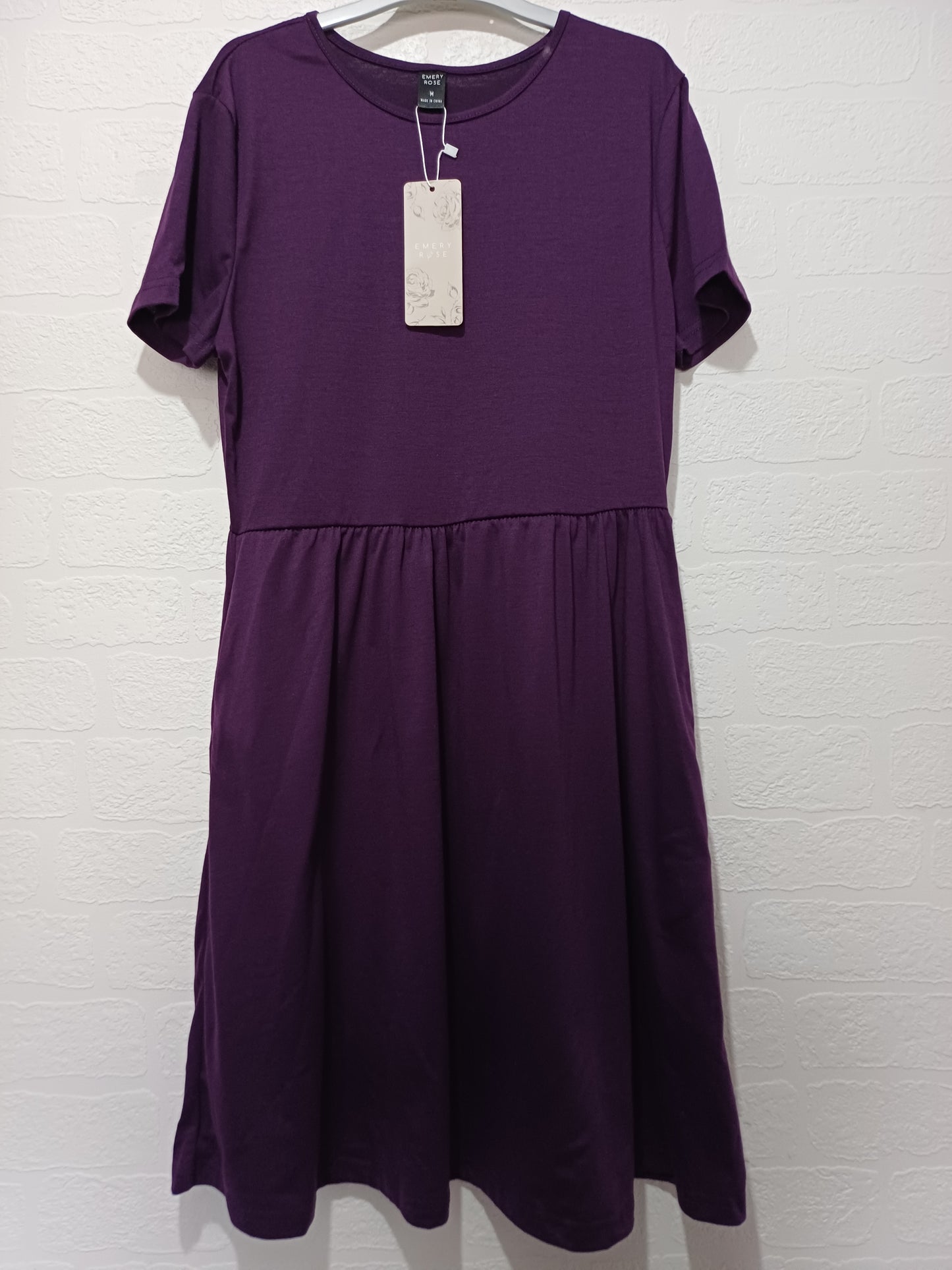 Emery Rose Purple Smock Dress Medium 17" PTP - New With Tags