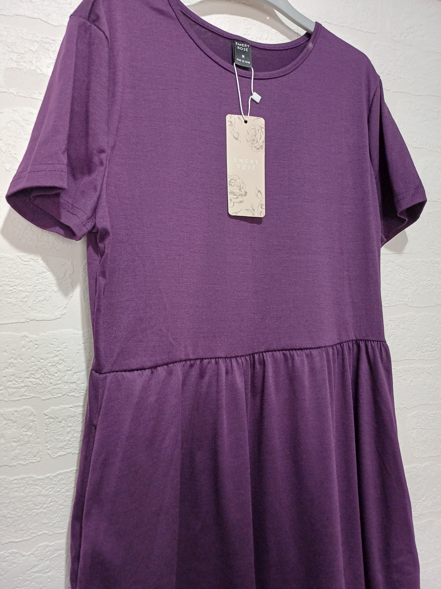 Emery Rose Purple Smock Dress Medium 17" PTP - New With Tags