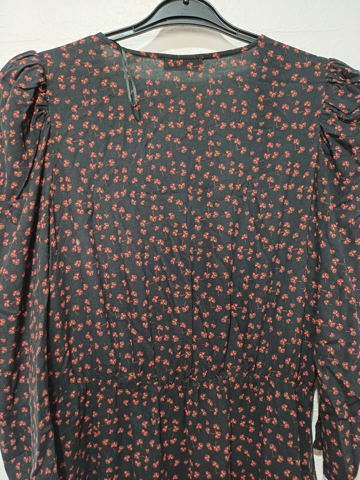 Papaya Black Floral Tiered Midi Dress Size 14 20" PTP - Very Good Condition