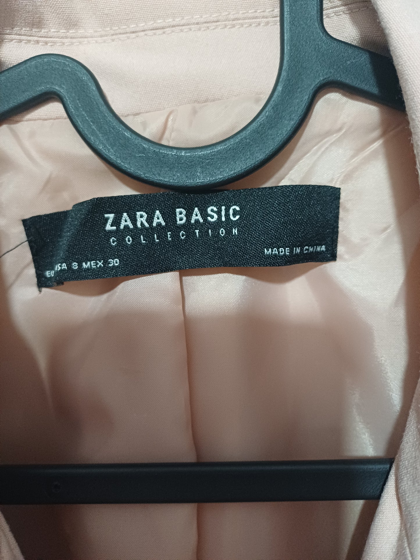 Zara Blush Pink Double Breasted Blazer Jacket EU40/UK12 18" PTP - Very Good Condition