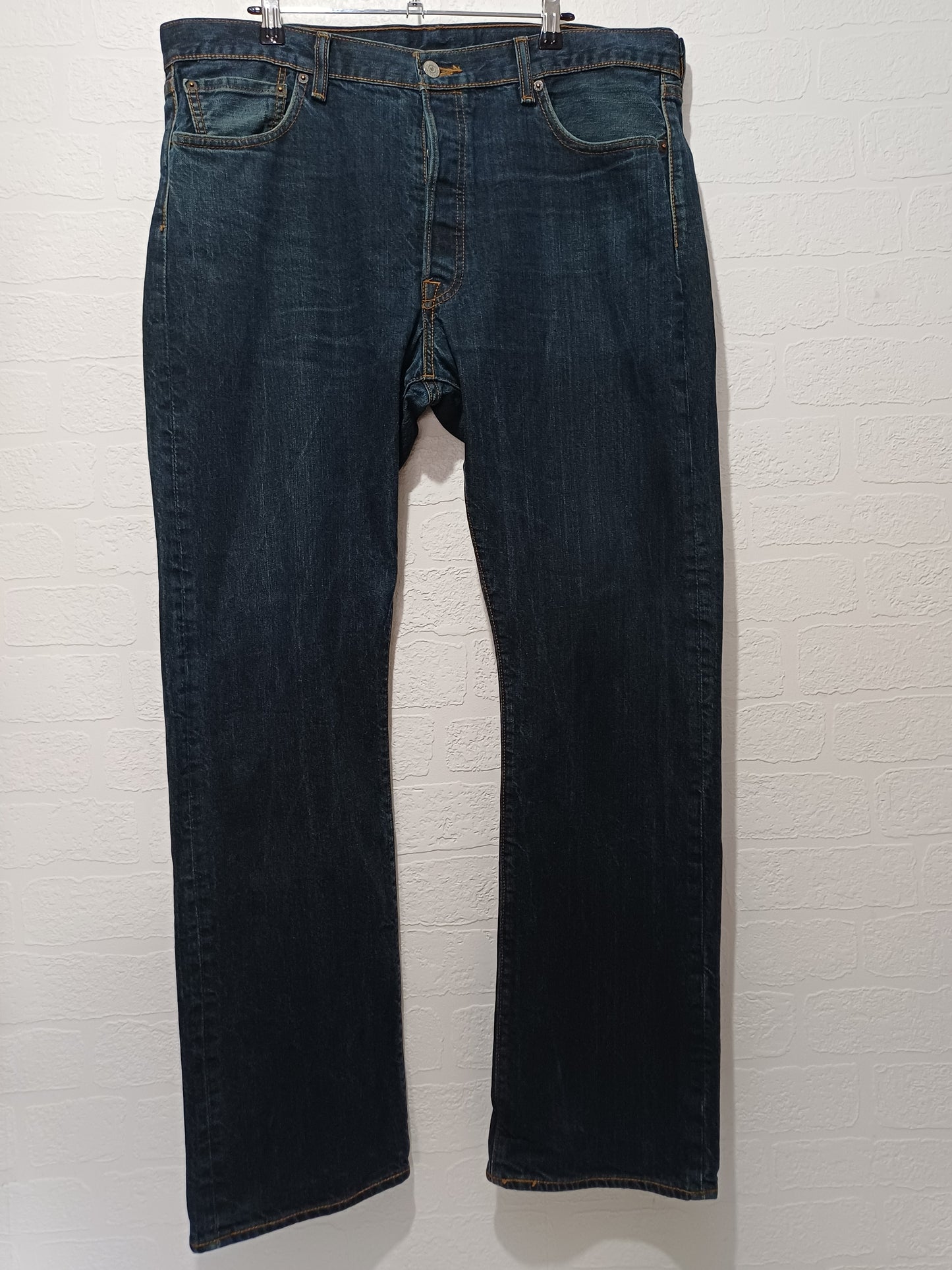Levi's Navy Blue 501 Straight Leg Denim Jeans W38 L31 - Very Good Condition