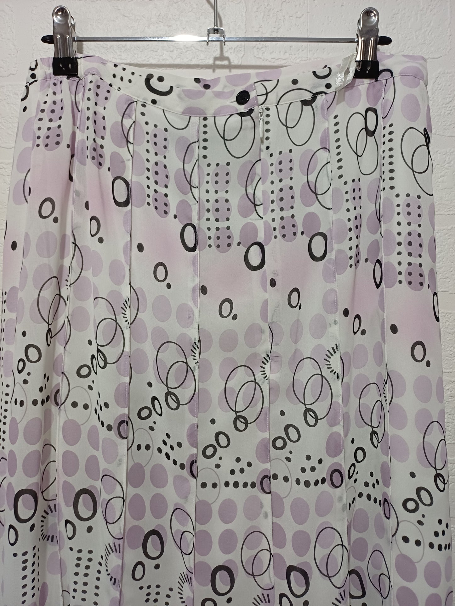 Joella Di Marco Lilac White Geometric Maxi Skirt Size 16 32" W - Very Good Condition