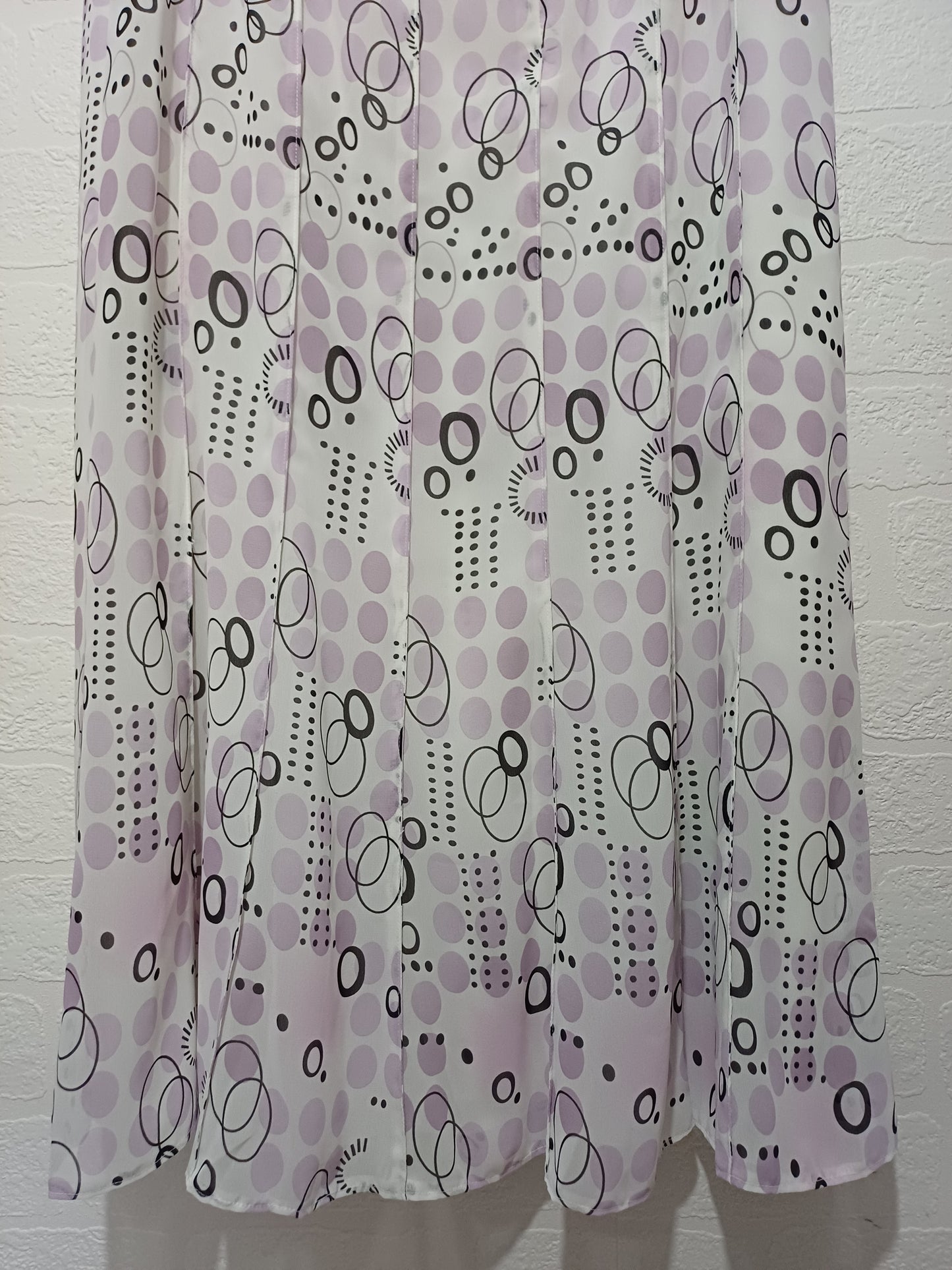Joella Di Marco Lilac White Geometric Maxi Skirt Size 16 32" W - Very Good Condition