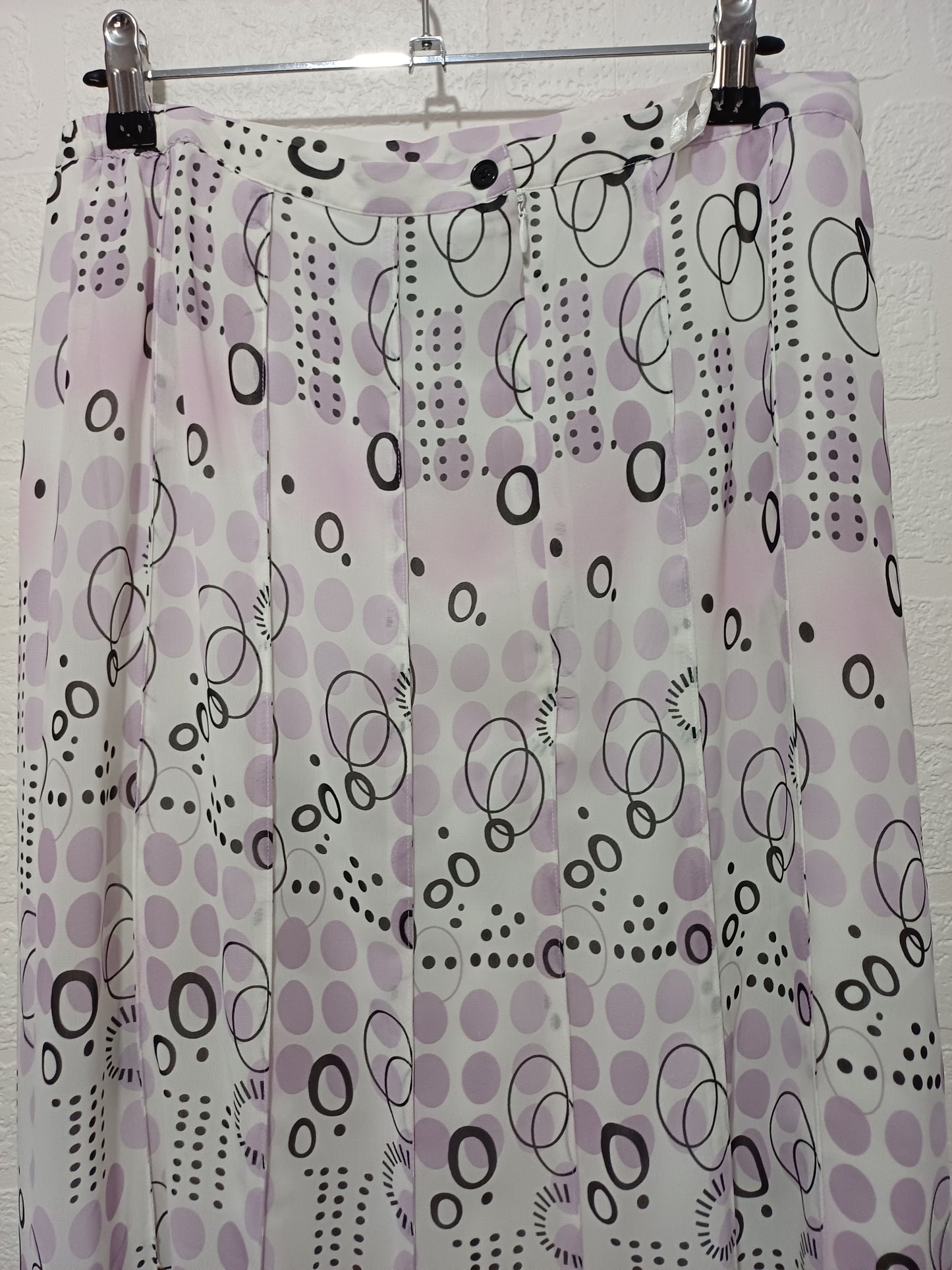 Joella Di Marco Lilac White Geometric Maxi Skirt Size 16 32" W - Very Good Condition