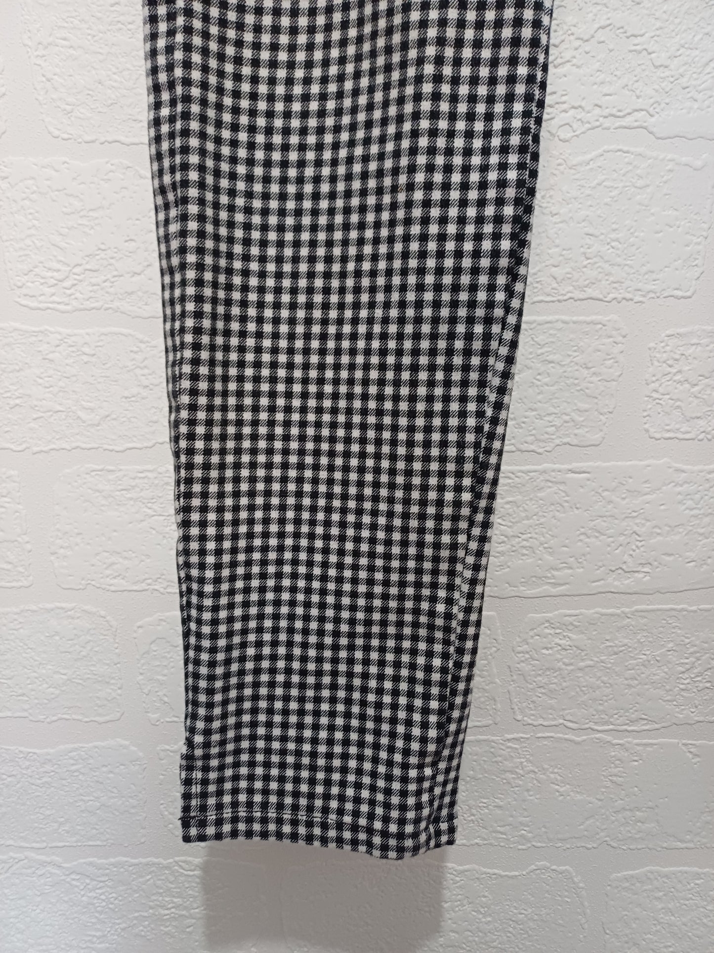 Esprit Black & White Gingham Check Slim Trousers Size 14 Approx. 32" Waist - Very Good Condition