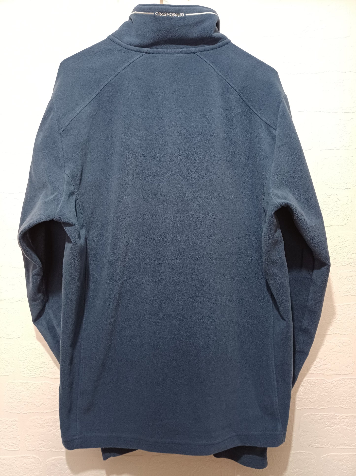 Men's & Women's Fleece Craghoppers Navy Blue Quarter Zip Large Approx. 23" PTP - Good Condition