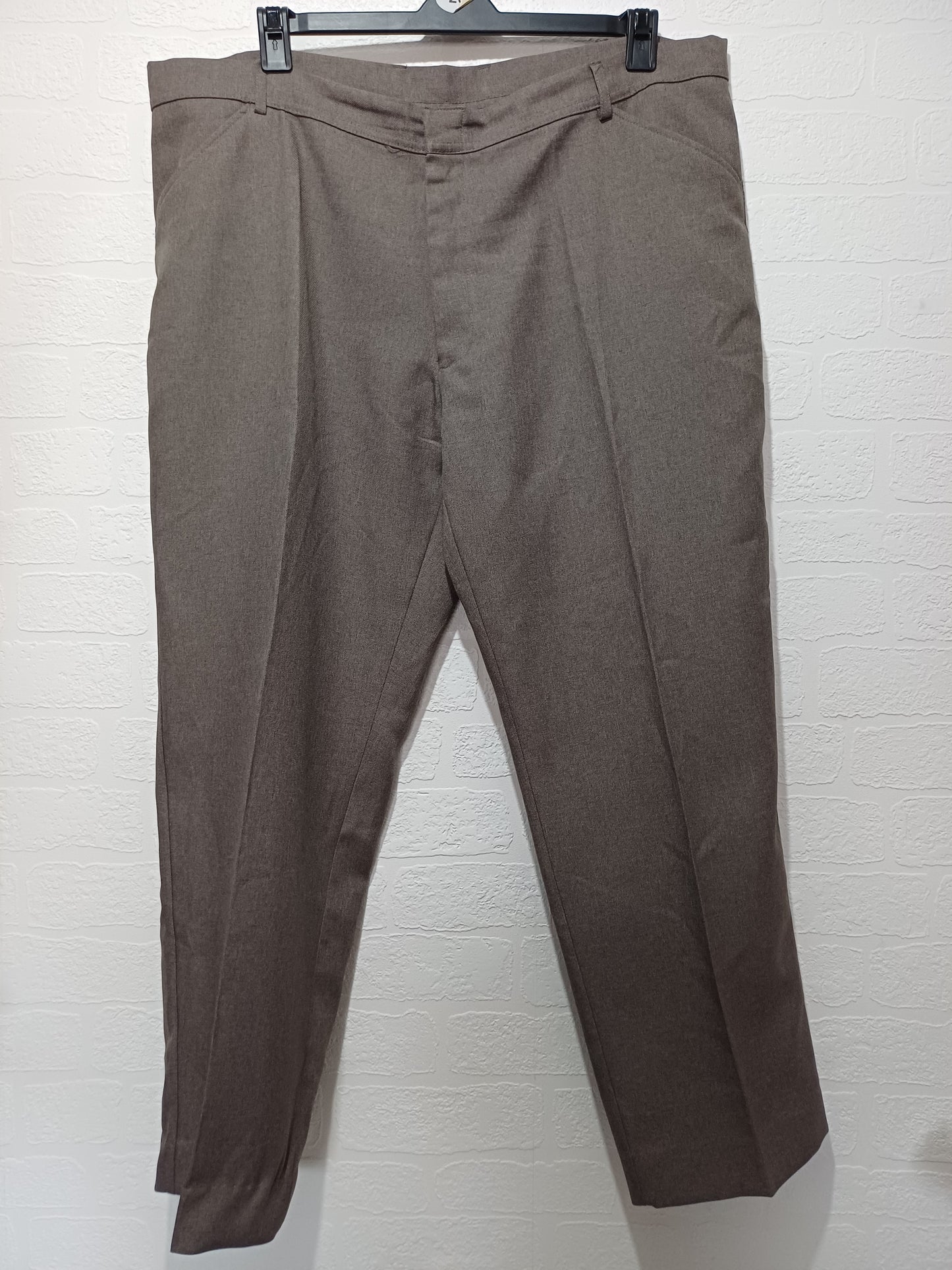 Men's Trousers Farah Grey-Brown Smart W43 L29 - Very Good Condition