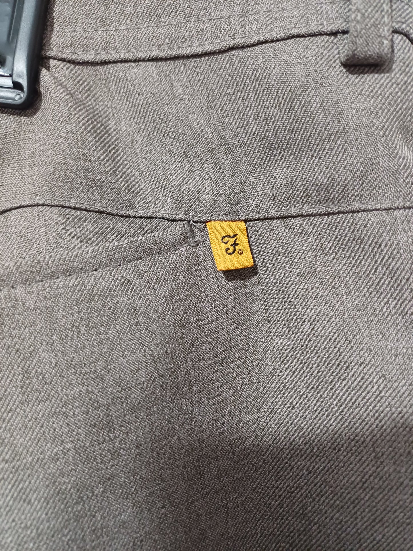 Men's Trousers Farah Grey-Brown Smart W43 L29 - Very Good Condition