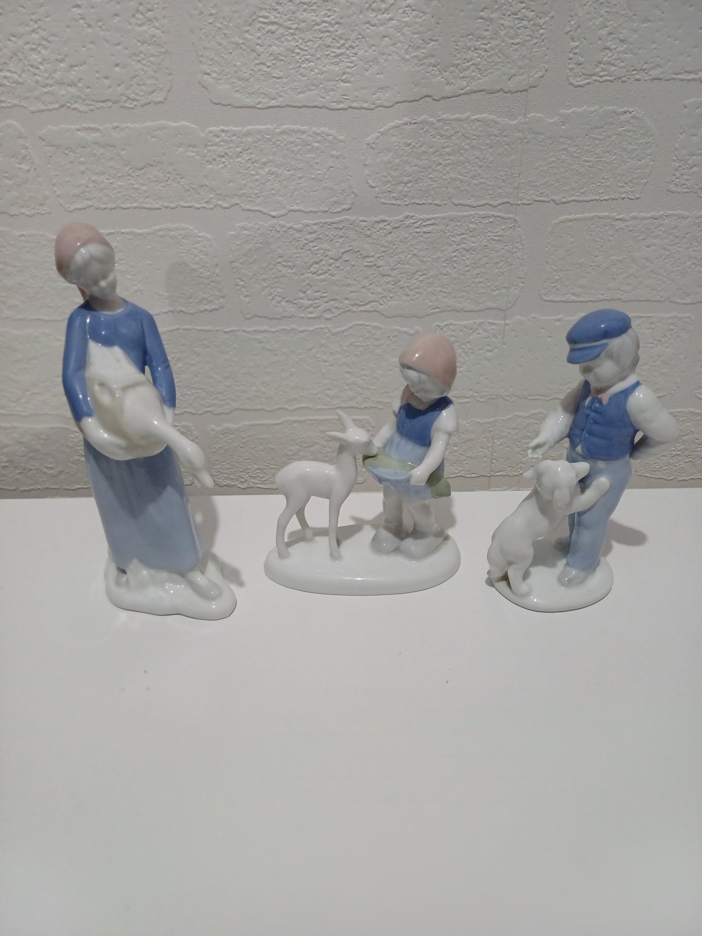 Vintage Gerold Porzellan Bavaria Figurines Set of 3 West Germany Porcelain Collectables