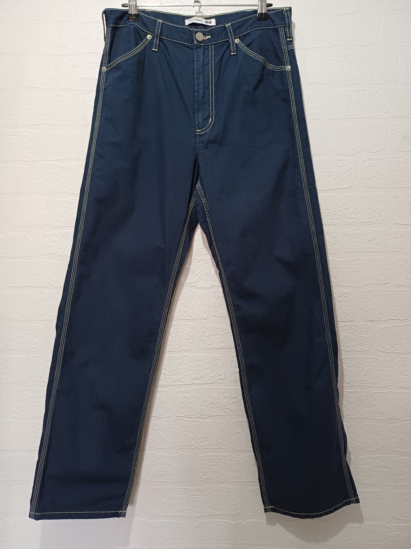 Women's Trousers JW Anderson x Uniqlo Navy Blue Contrast Stitch Size 12 - Very Good Condition