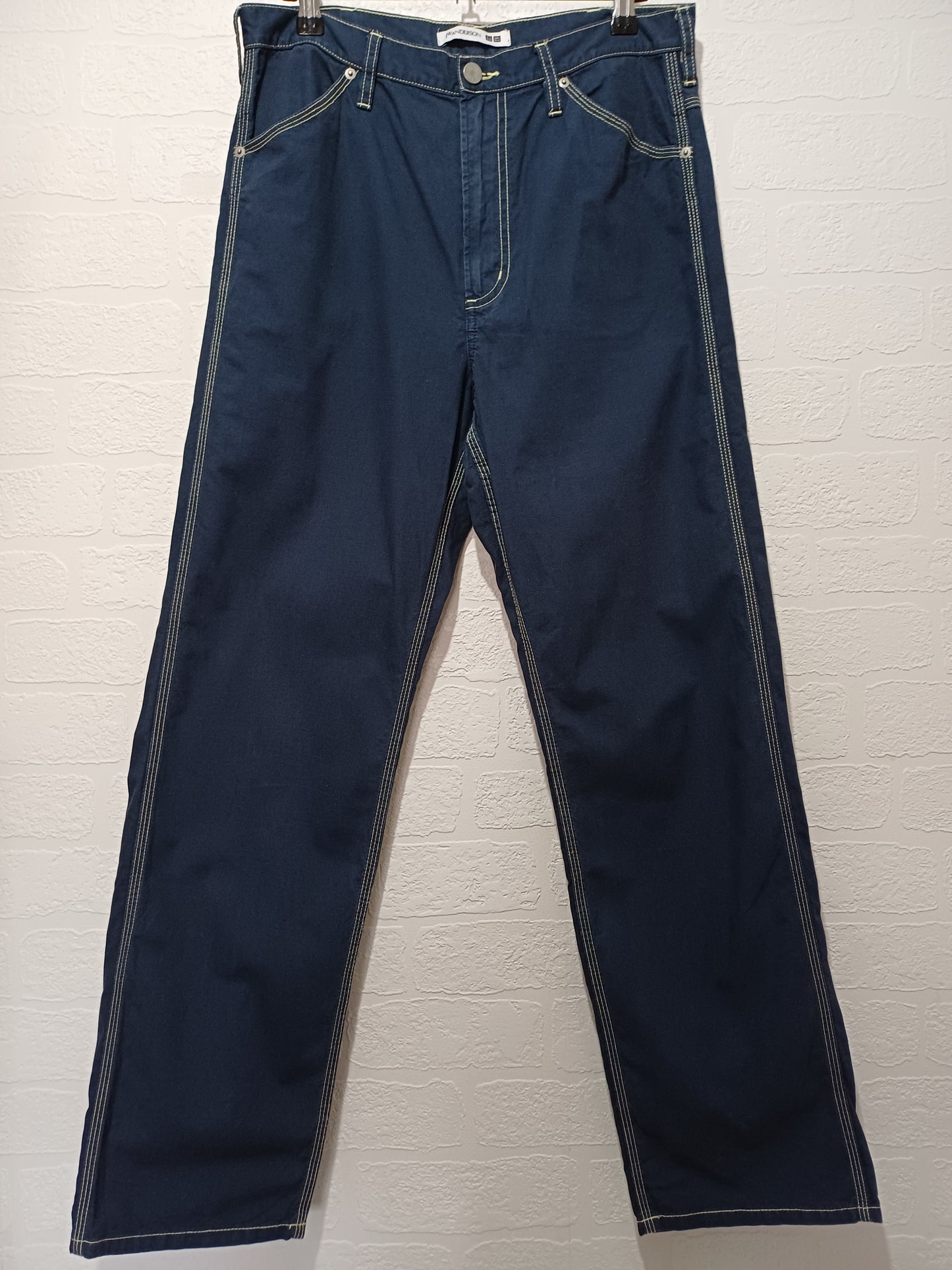 Women's Trousers JW Anderson x Uniqlo Navy Blue Contrast Stitch Size 12 - Very Good Condition