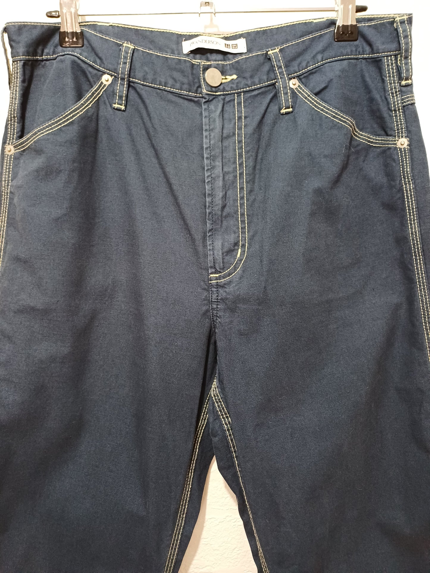 Women's Trousers JW Anderson x Uniqlo Navy Blue Contrast Stitch Size 12 - Very Good Condition