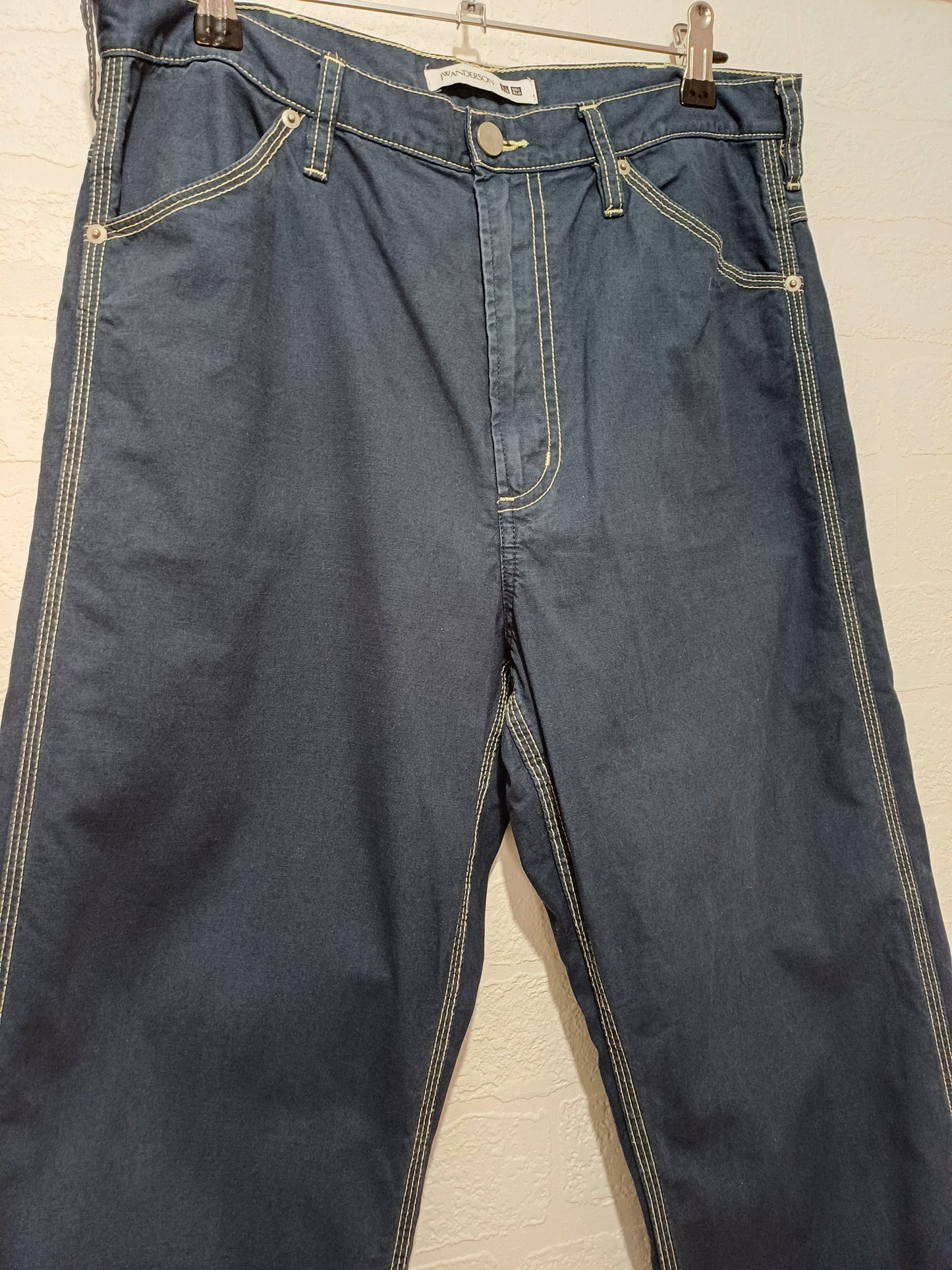 Women's Trousers JW Anderson x Uniqlo Navy Blue Contrast Stitch Size 12 - Very Good Condition