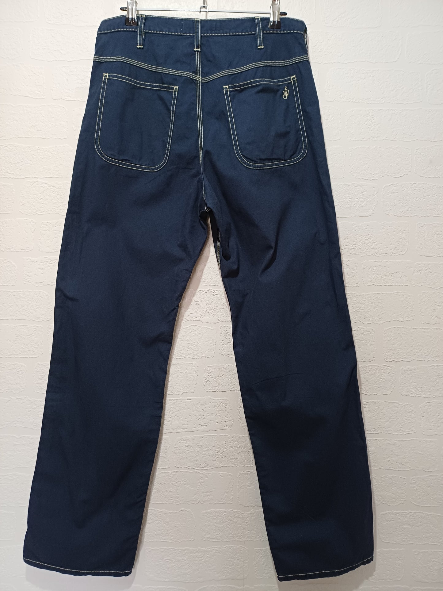 Women's Trousers JW Anderson x Uniqlo Navy Blue Contrast Stitch Size 12 - Very Good Condition
