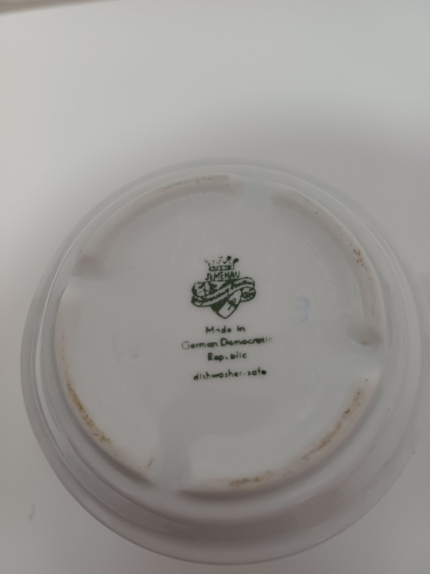 Lidded Milk Jug Jlmenau Rose Republic GDR East German Porcelain Blue Floral Pattern Dishwasher Safe - Very Good Vintage Condition