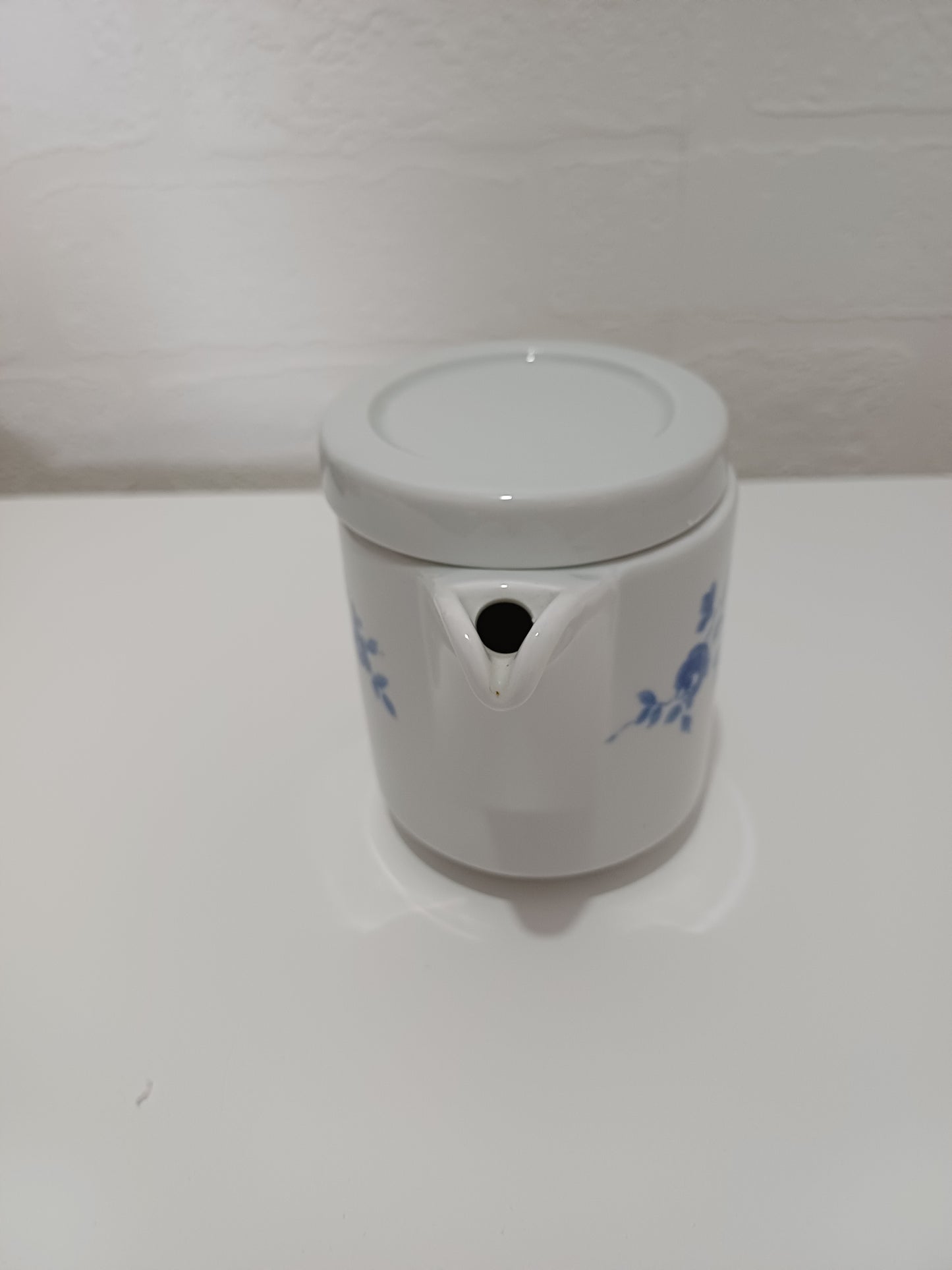 Lidded Milk Jug Jlmenau Rose Republic GDR East German Porcelain Blue Floral Pattern Dishwasher Safe - Very Good Vintage Condition
